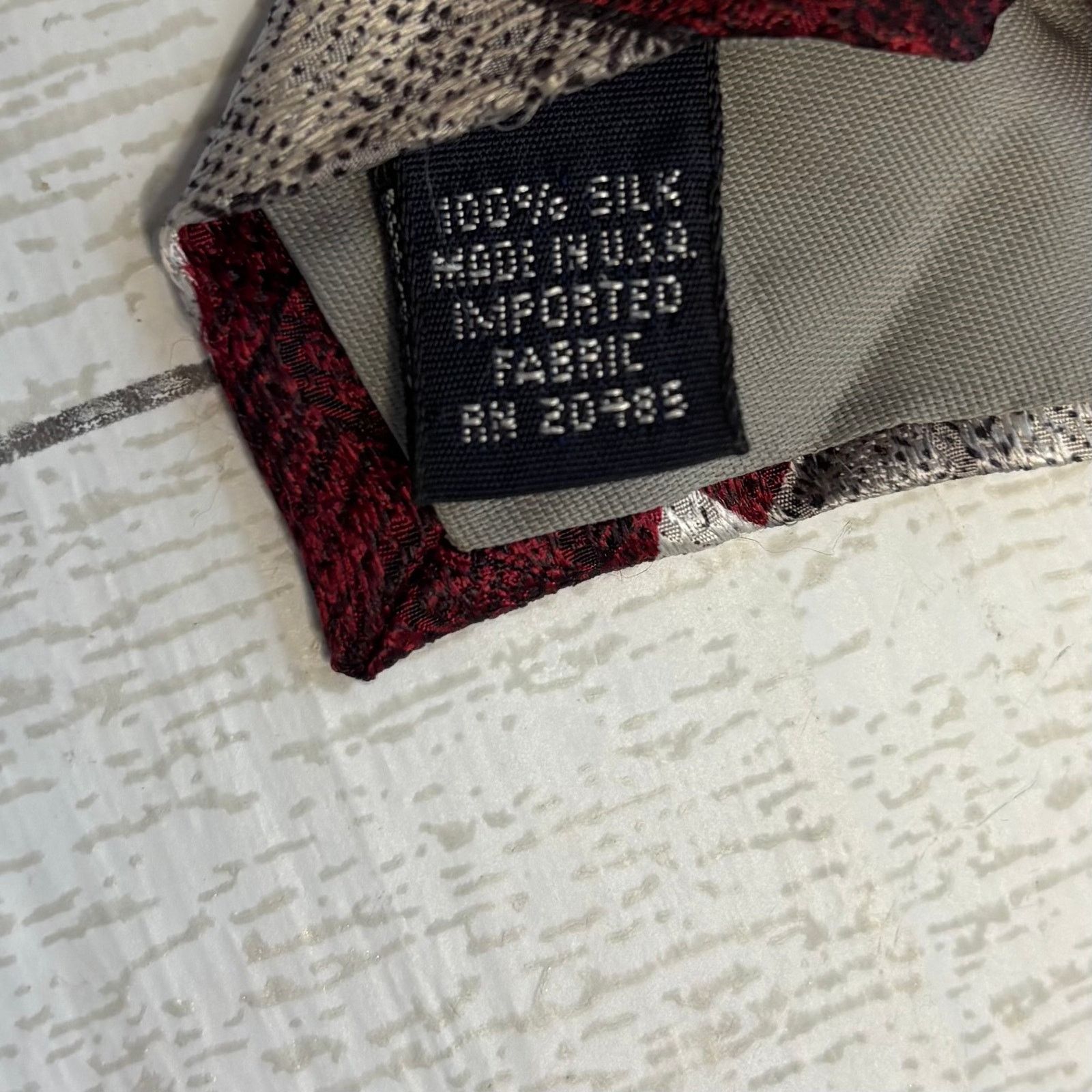 Stafford Stafford Executive Burgundy Silk Tie Silver Design Size ONE SIZE - 4 Thumbnail