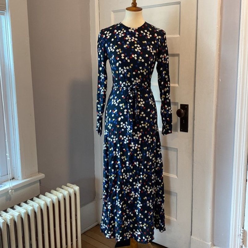 Zara ZARA BLOGGER FAVORITE LONG PRINT DRESS BLACK Size L / US 10 / IT 46 - 4 Thumbnail