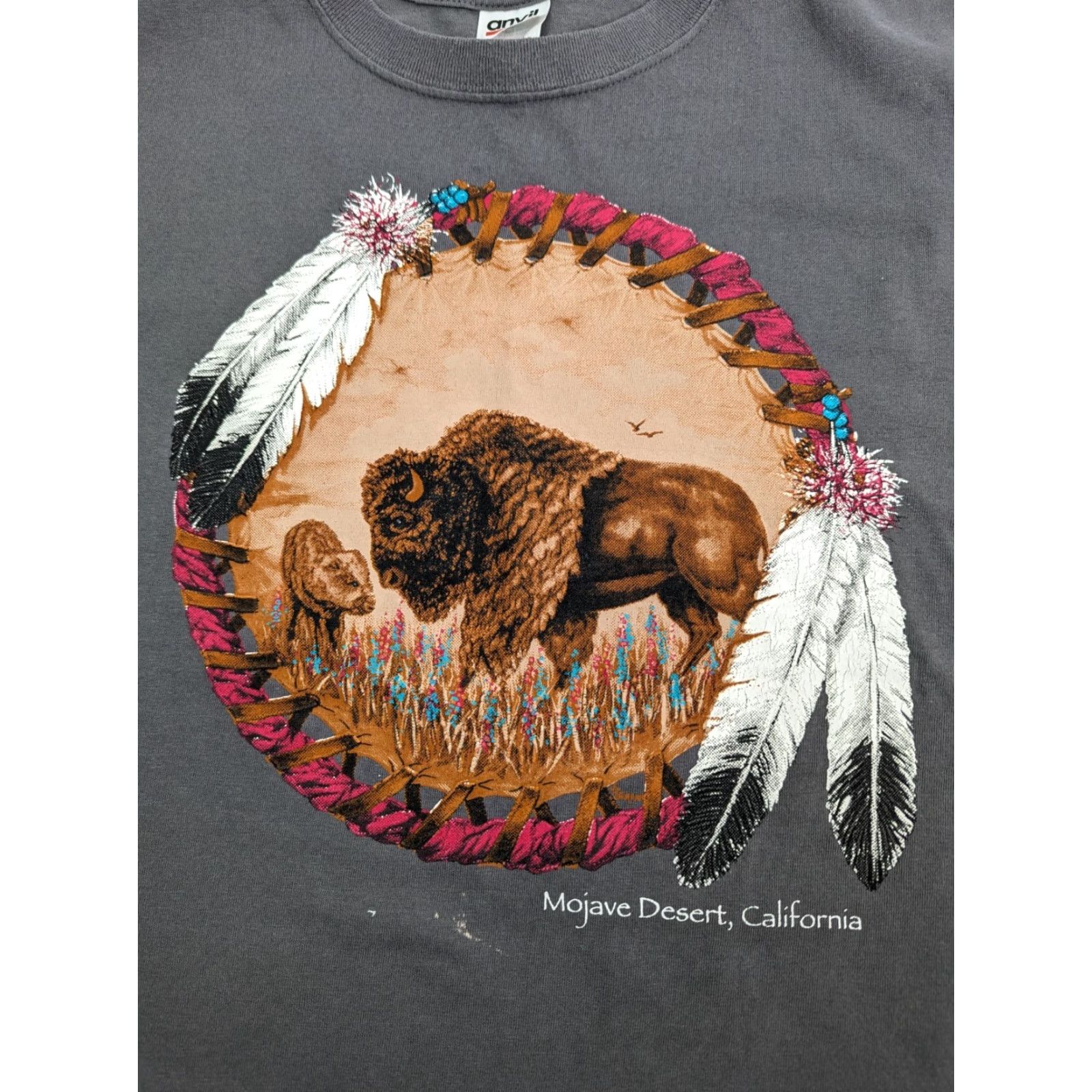 Anvil VINTAGE Mojave Desert Shirt Large Buffalo Dream Catcher California Tee Size US L / EU 52-54 / 3 - 5 Thumbnail