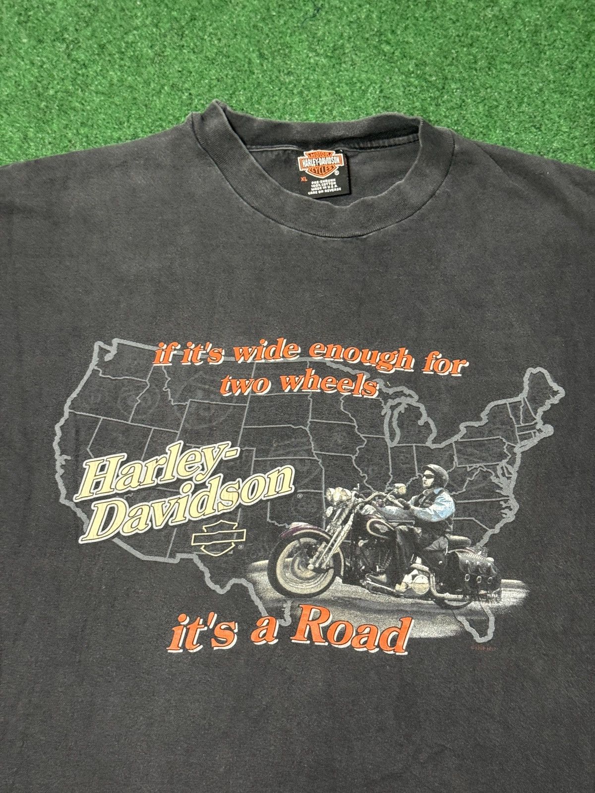 Harley Davidson Vintage 90s Harley Davidson Faded Biker Grunge XL T Shirt Size US XL / EU 56 / 4 - 2 Thumbnail