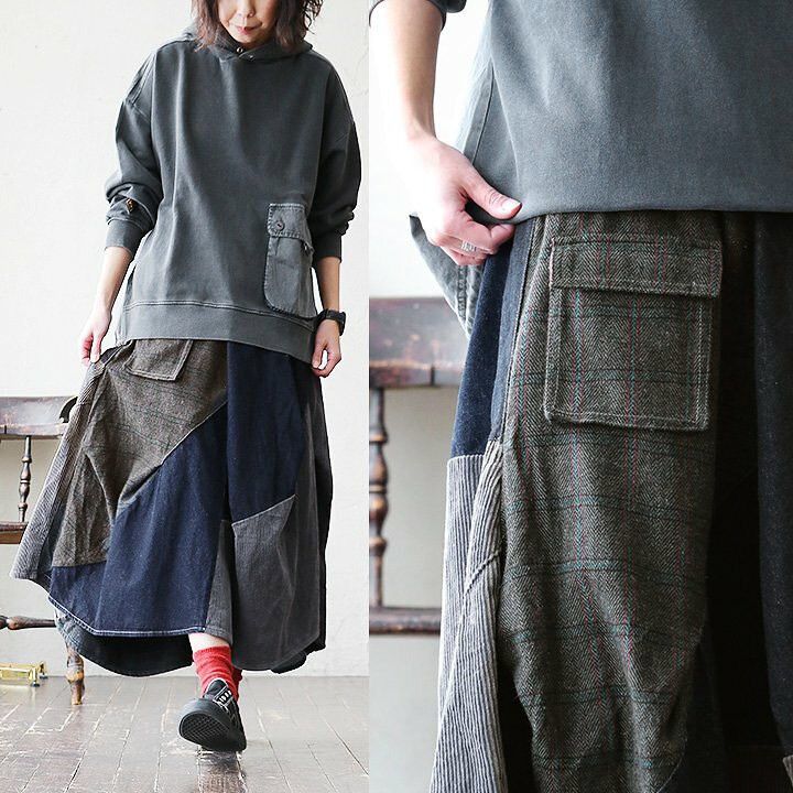Japanese Brand COTOPONE PATCHWORK SKIRT🇯🇵 Size 27" / US 4 / IT 40 - 7 Thumbnail