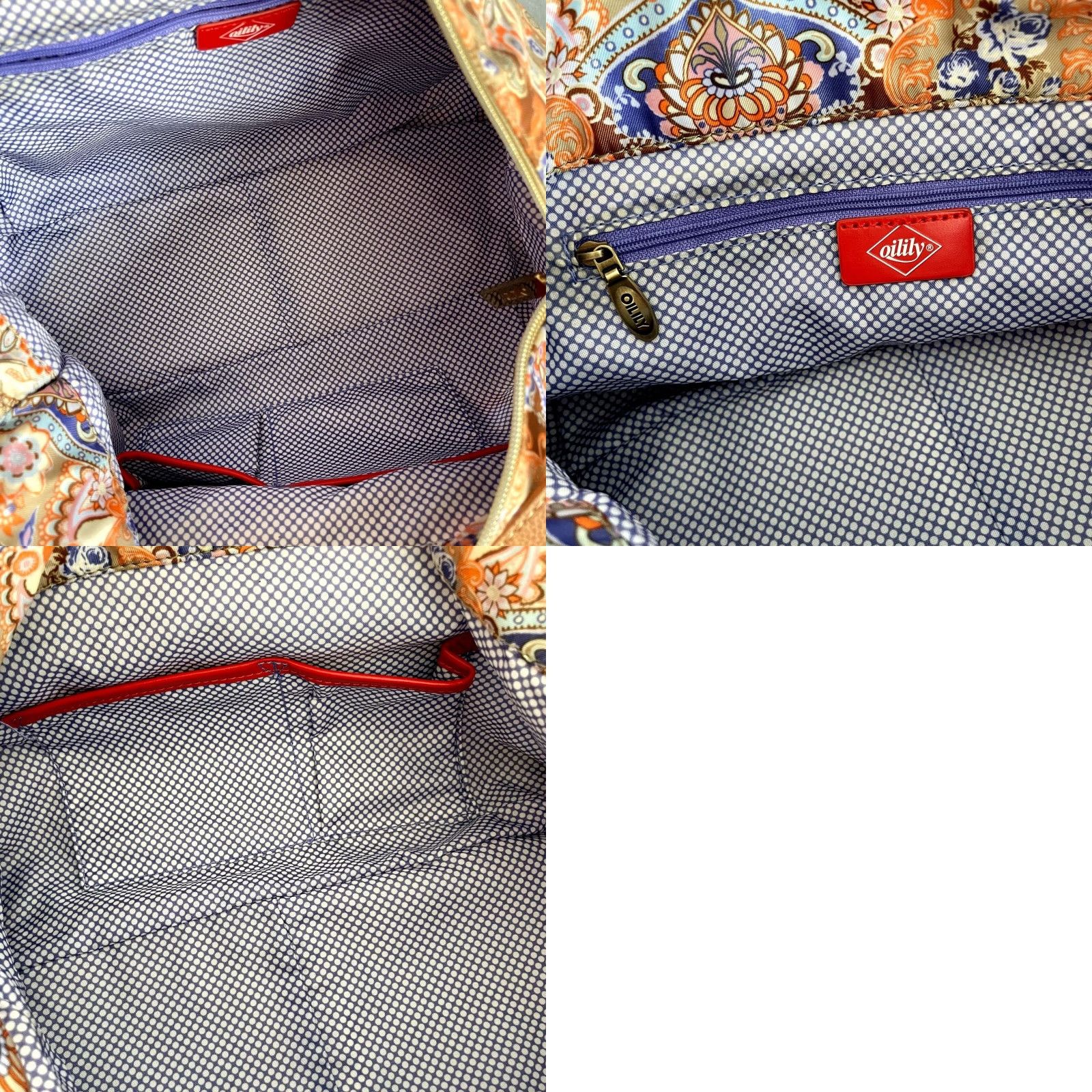 Oilily Oilily Shoulder Bag Womens Tan Mosaic Fig Summer Nylon Front Pocket Zipper New without tags Size ONE SIZE - 8 Thumbnail