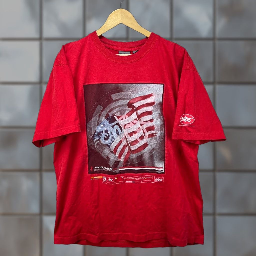 JNCO **VINTAGE Y2K JNCO USA Flag T-Shirt Large Red** User: Vintage Y2K JNCO USA Flag T-Shirt Large Red Size US L / EU 52-54 / 3 - 1 Thumbnail