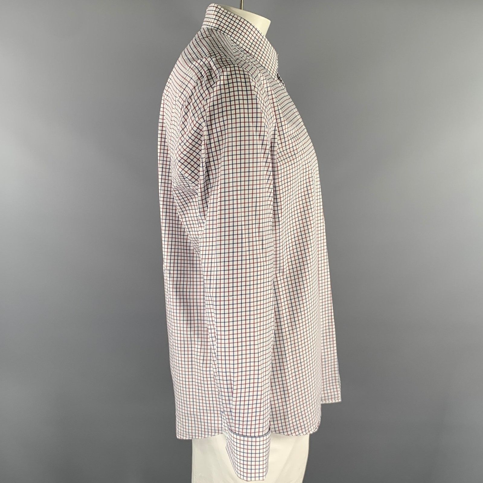 Lord & Taylor LORDS TAYLOR White Navy Red Check French Cuff LS Shirt Size US L / EU 52-54 / 3 - 3 Thumbnail