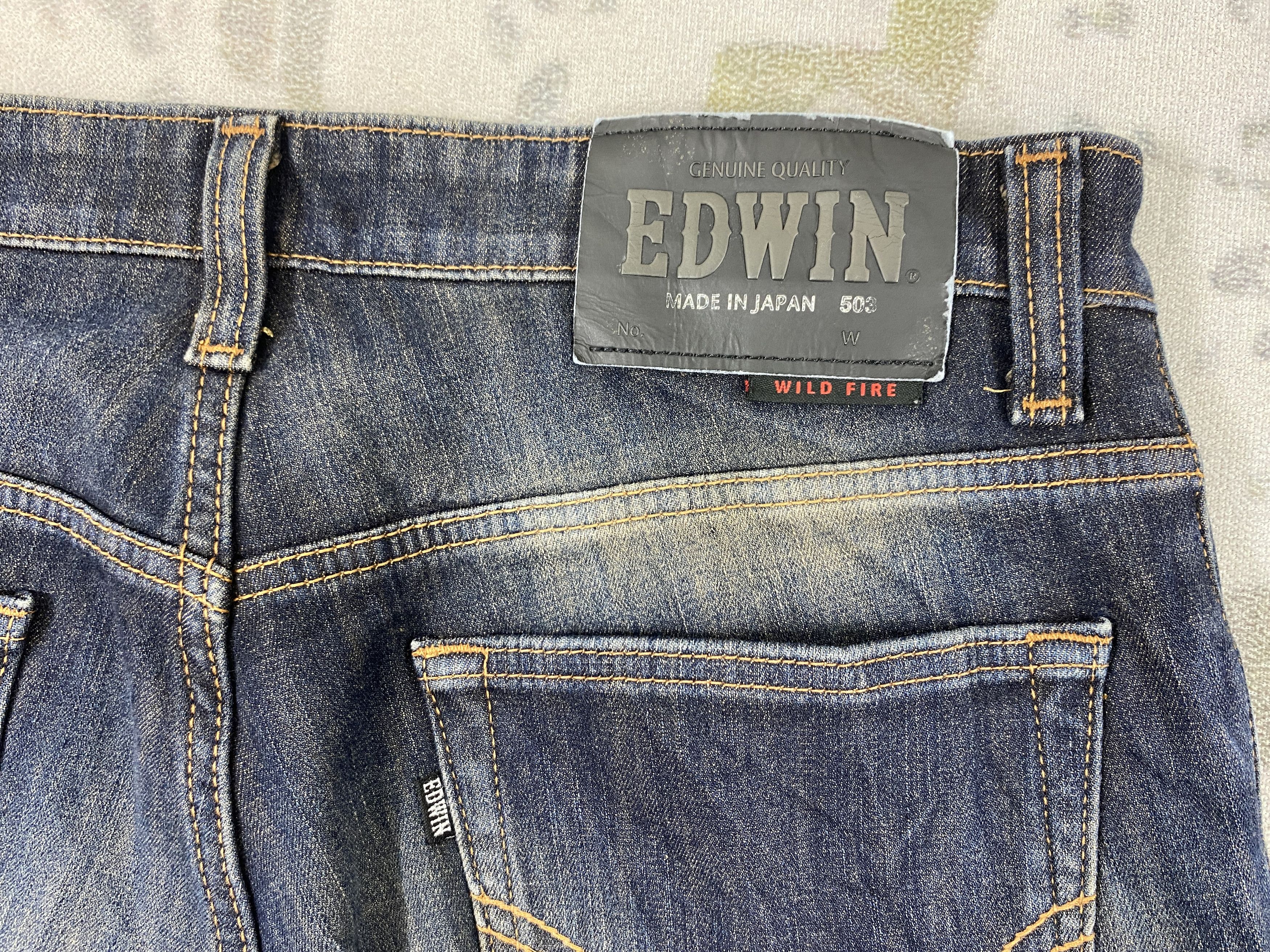 Japanese Brand Faded Blue Vintage Edwin Jeans 32x29 Denim- JN3748 Size US 32 / EU 48 - 11 Thumbnail