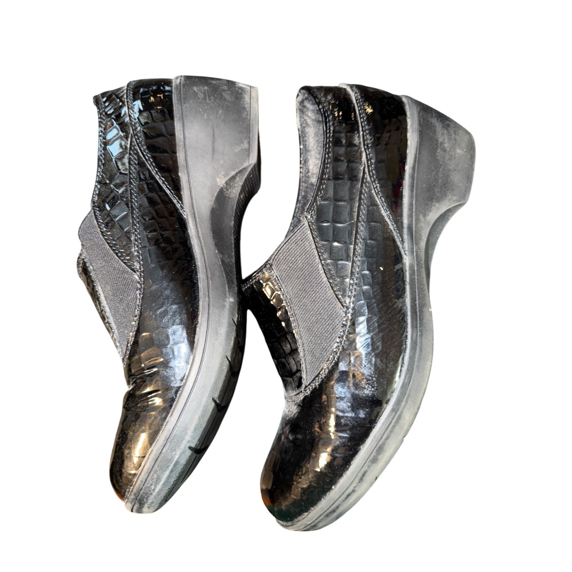 SKECHERS Skechers Black Patent Leather Croc Embossed Slip On Shoes Fl Size US 9 / IT 39 - 4 Thumbnail