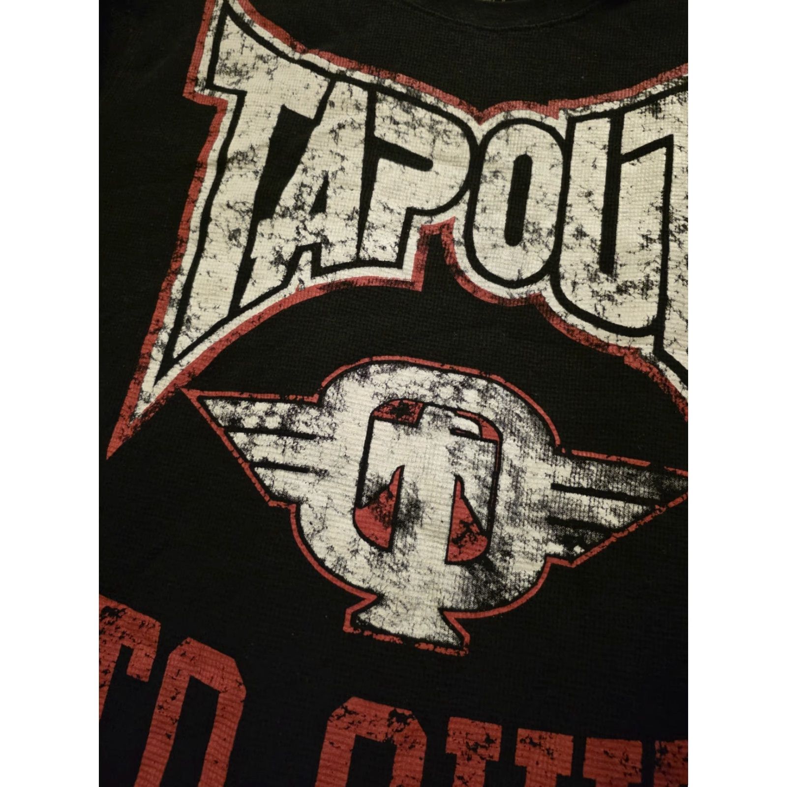 Tapout Tapout Y2K Long Sleeve Thermal Muscle Shirt Black XL Mens Crew Neck Graphic Print Slim Fit T-Shirt Size US XL / EU 56 / 4 - 3 Thumbnail