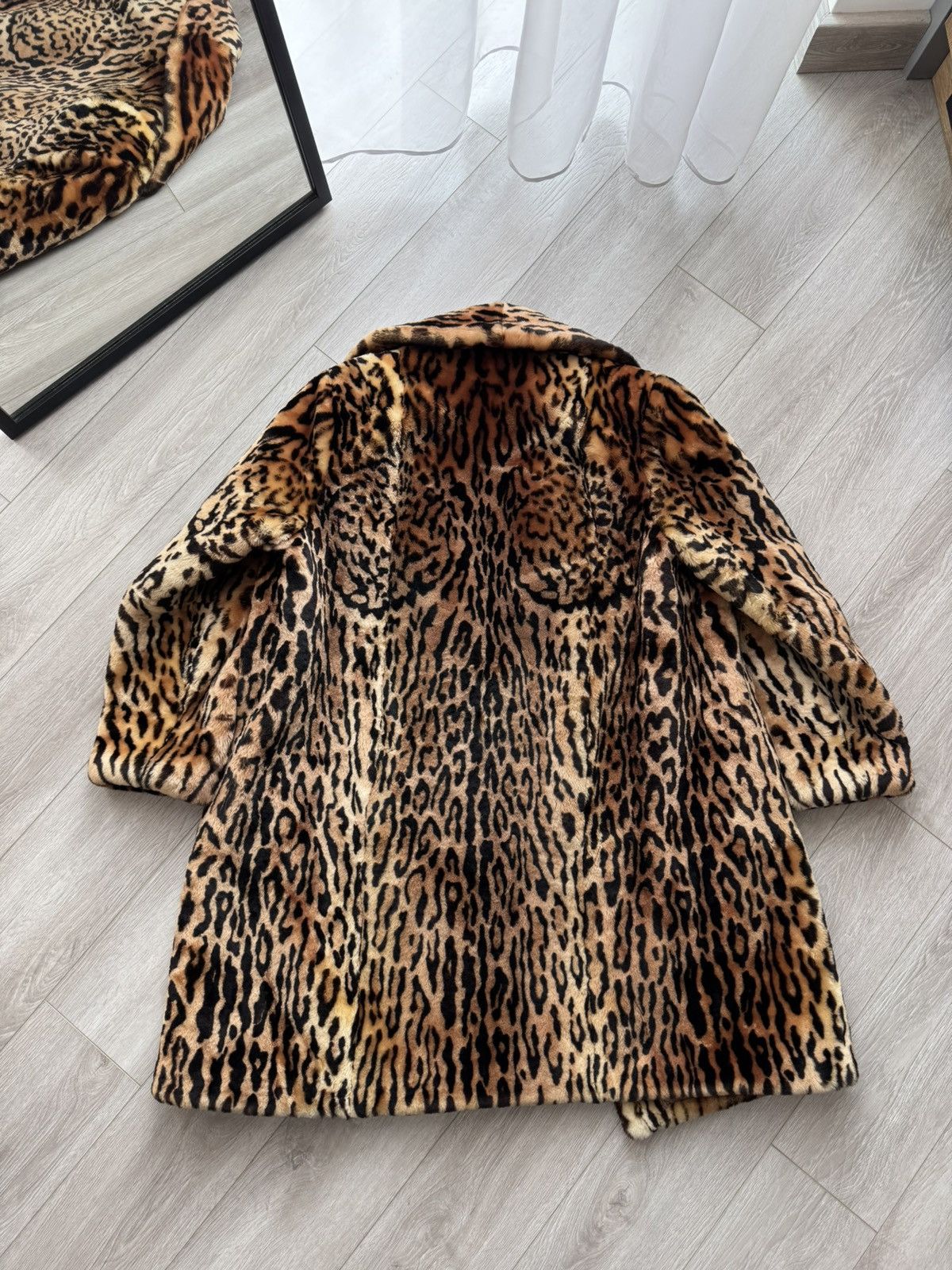 Vintage Vintage Leopard Rabbit Fur Coat – Genuine Real Fur – 90s Y2K Size M / US 6-8 / IT 42-44 - 7 Thumbnail