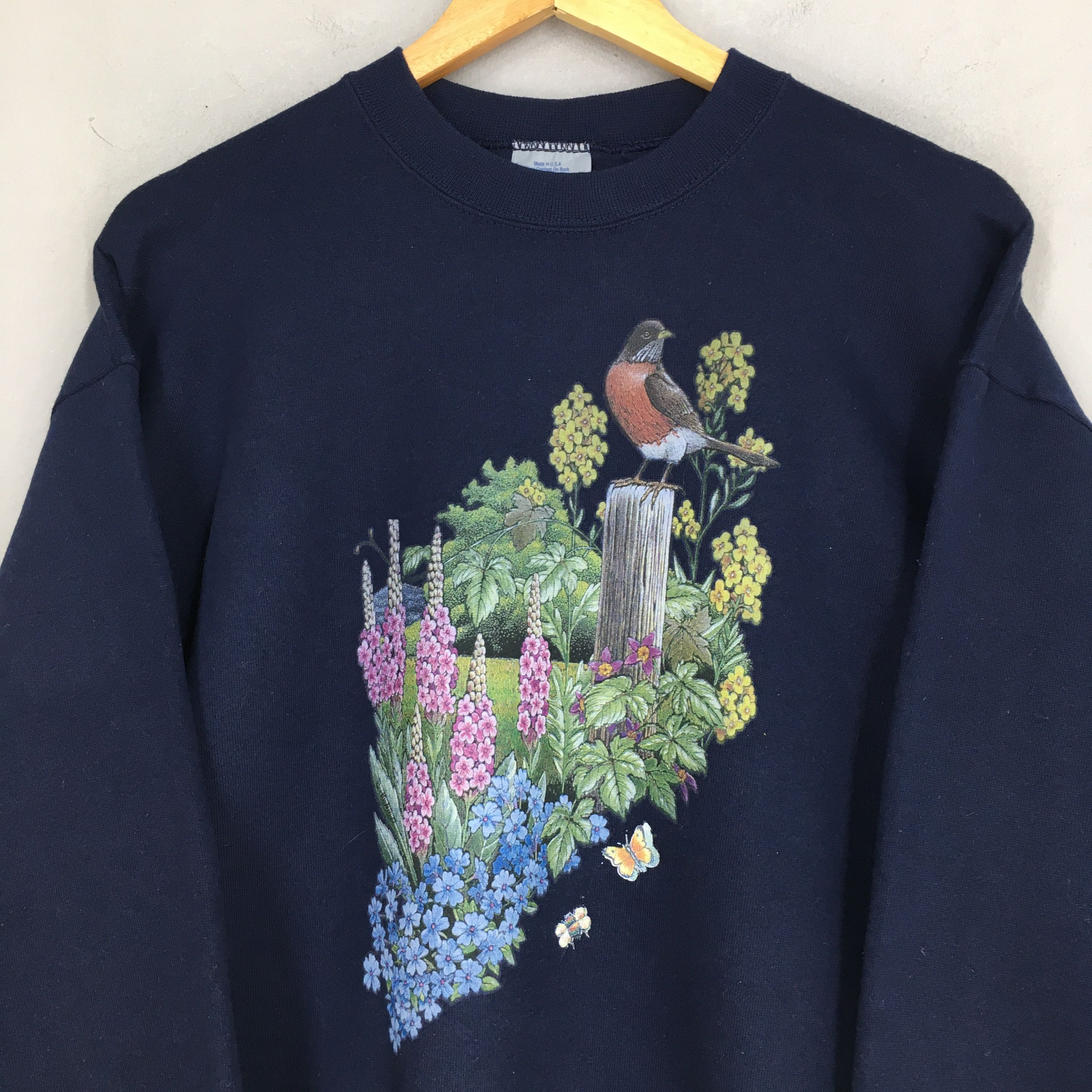 Habitat Vintage Flower Bird Garden View Sweatshirt Large Size US L / EU 52-54 / 3 - 2 Thumbnail