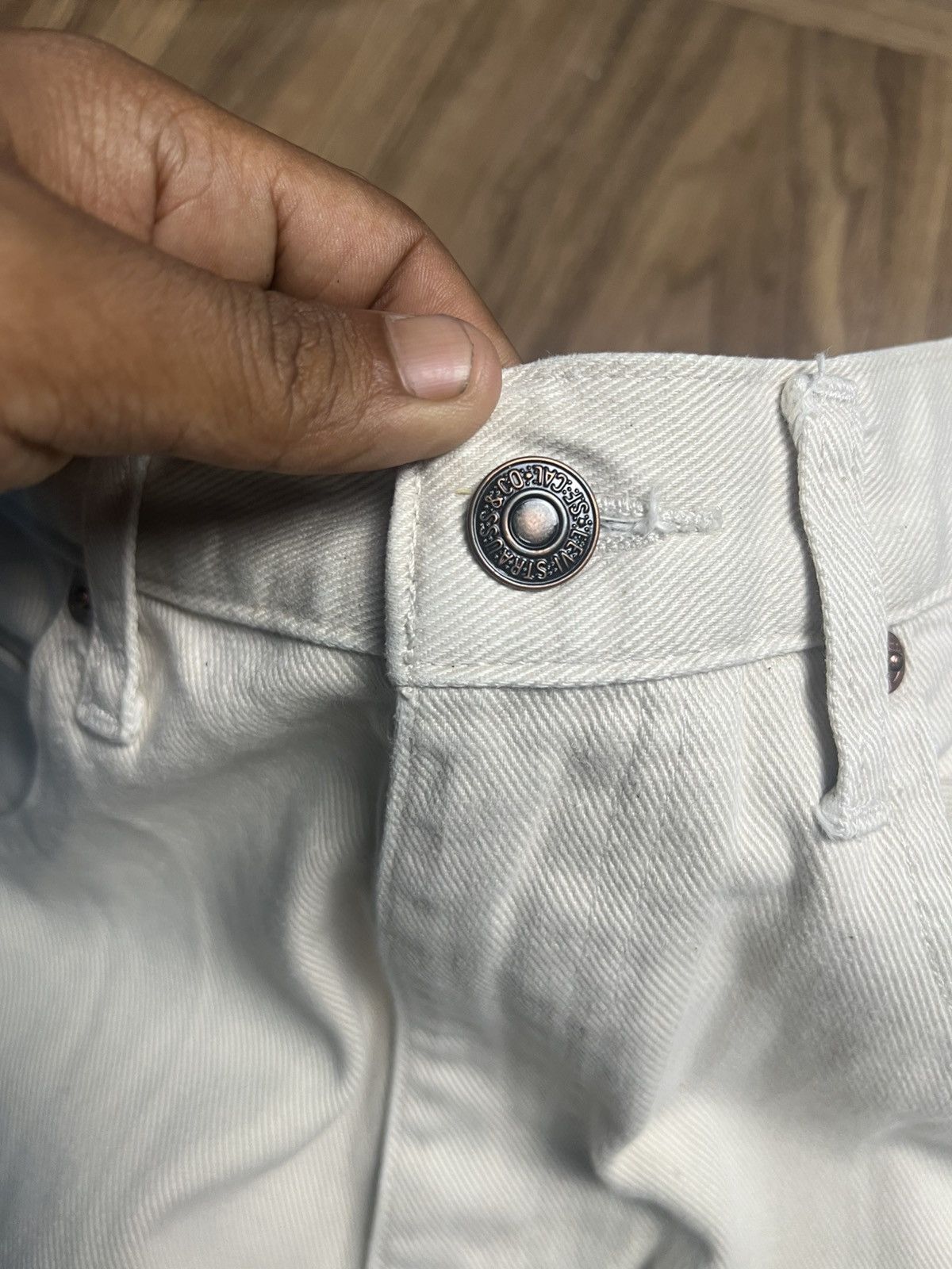 Levi's Levi's 512 Vintage Creamy White Tapered Fit Denim (40) Size US 32 / EU 48 - 7 Thumbnail