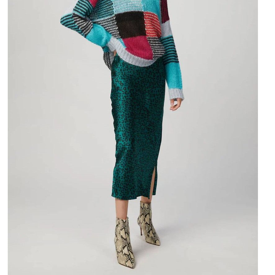 CAMI NYC Cami NYC Jessica Skirt Emerald Leopard Print Size 27" / US 4 / IT 40 - 1 Thumbnail