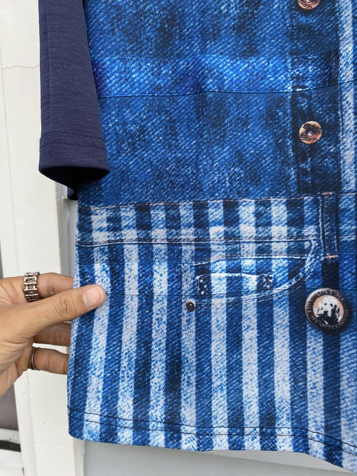 Japanese Brand × Vintage Japanese Longsleeve Denim Style Art Print Size L / US 10 / IT 46 - 5 Thumbnail