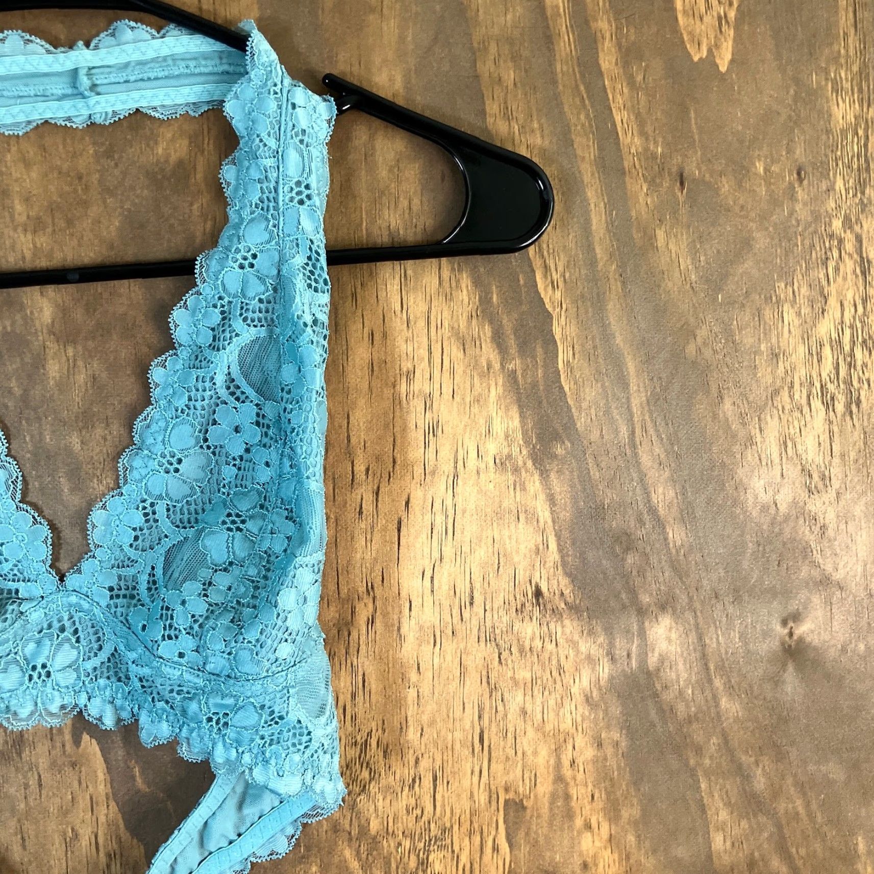 Free People VINTAGE Intimately by Free People Womens Blue Floral Lace Bralette Halter Neck Small Size ONE SIZE - 5 Thumbnail