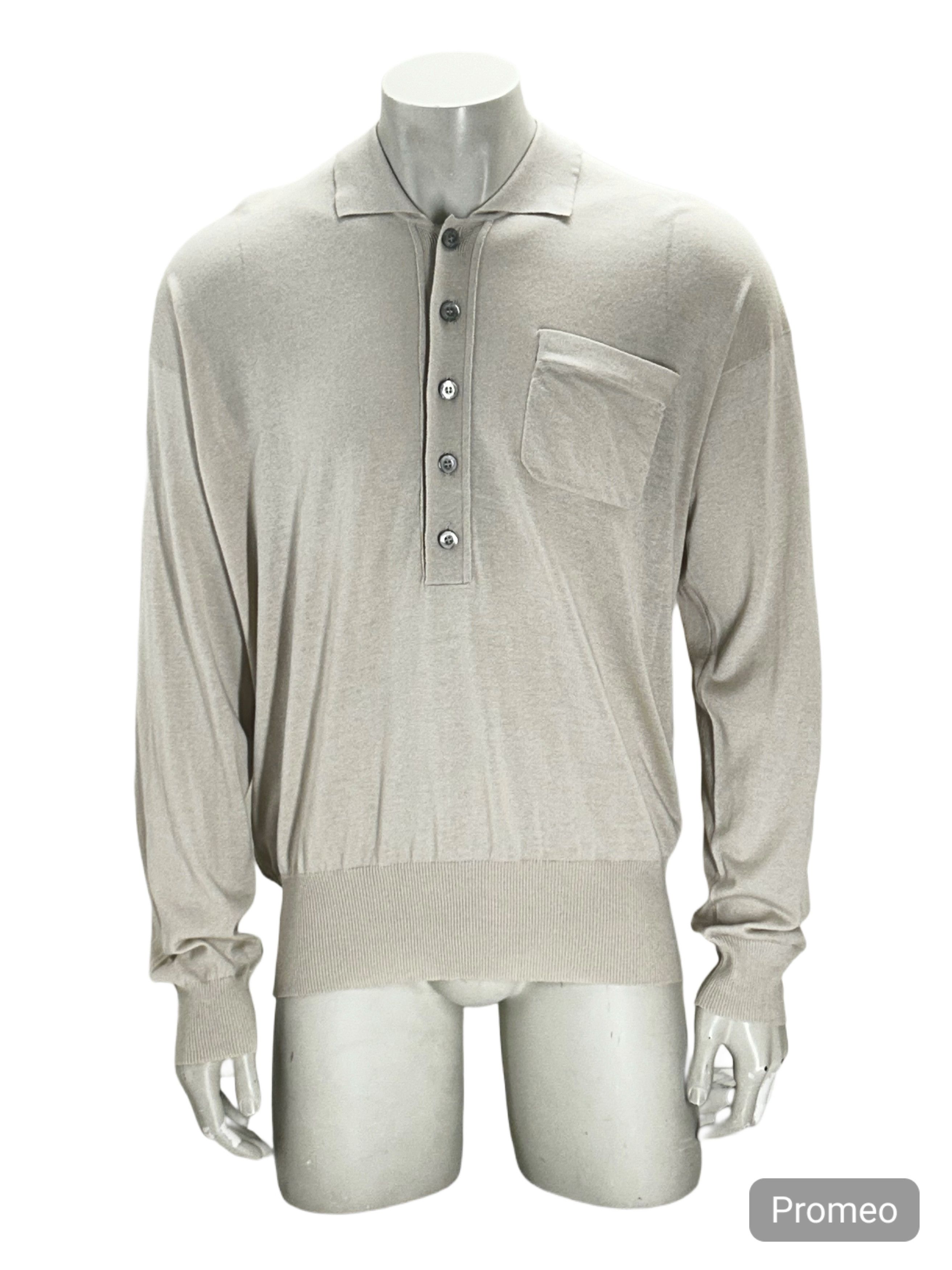 Gucci Long Sleeve Knitted Cotton Polo Shirt Style Jumper