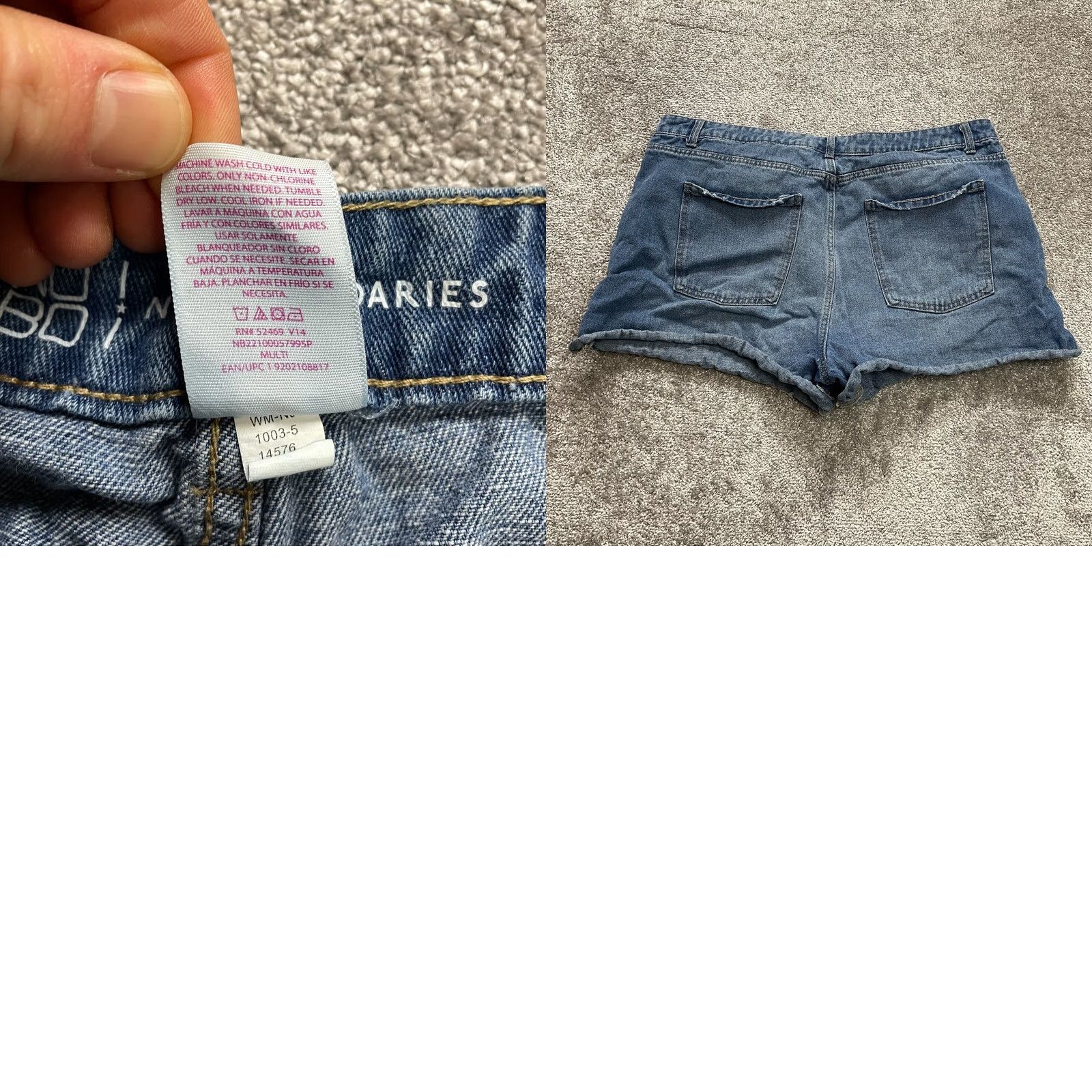 Vintage No Boundaries Denim Jean Shorts Juniors 21 Blue Dark Wash Star Print Cutt Off 3" Women Size 27" / US 4 / IT 40 - 8 Thumbnail