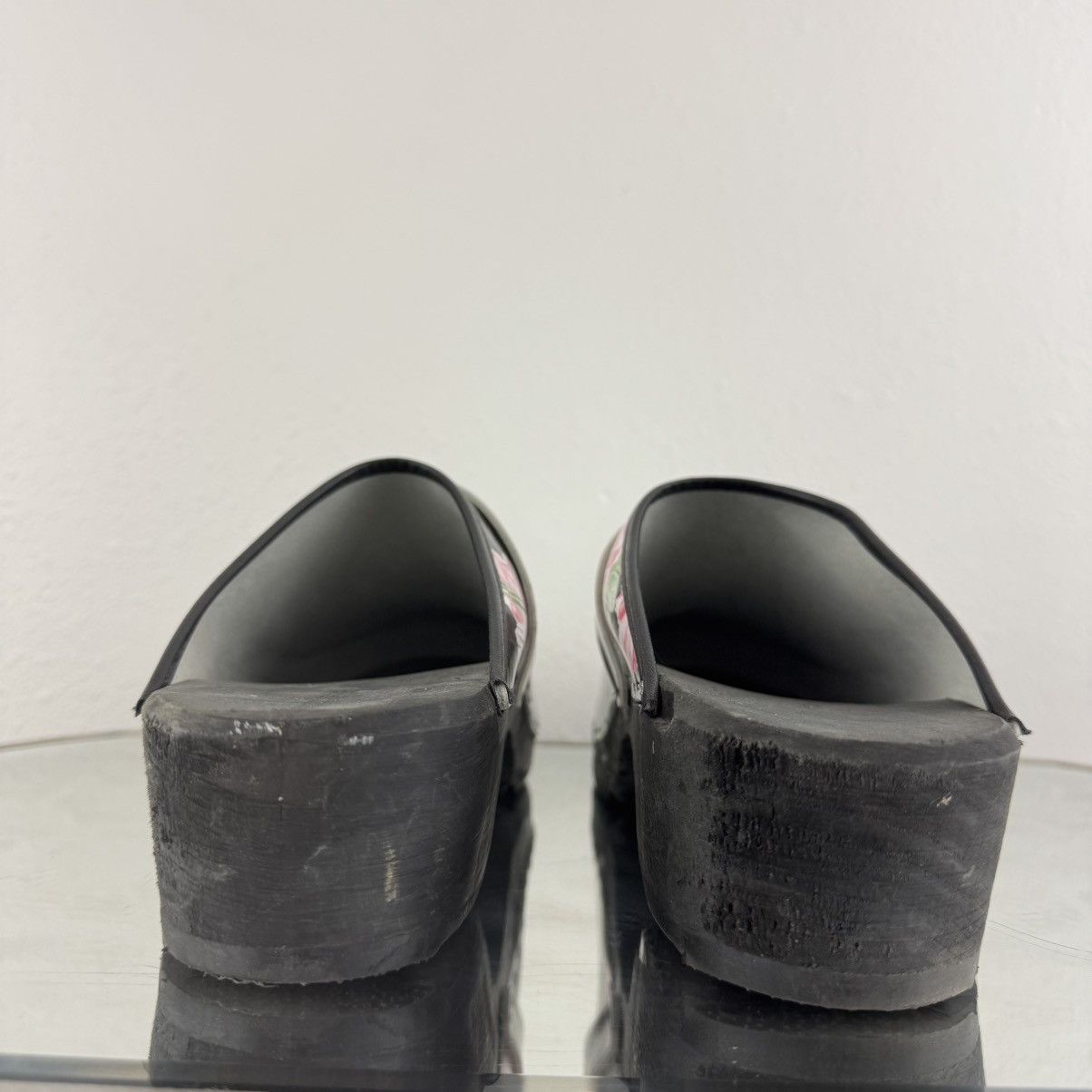 Other MOHEDA TOFFELN Black Leather Pink Rose Floral Swedish Clogs Size US 11 / IT 41 - 6 Thumbnail