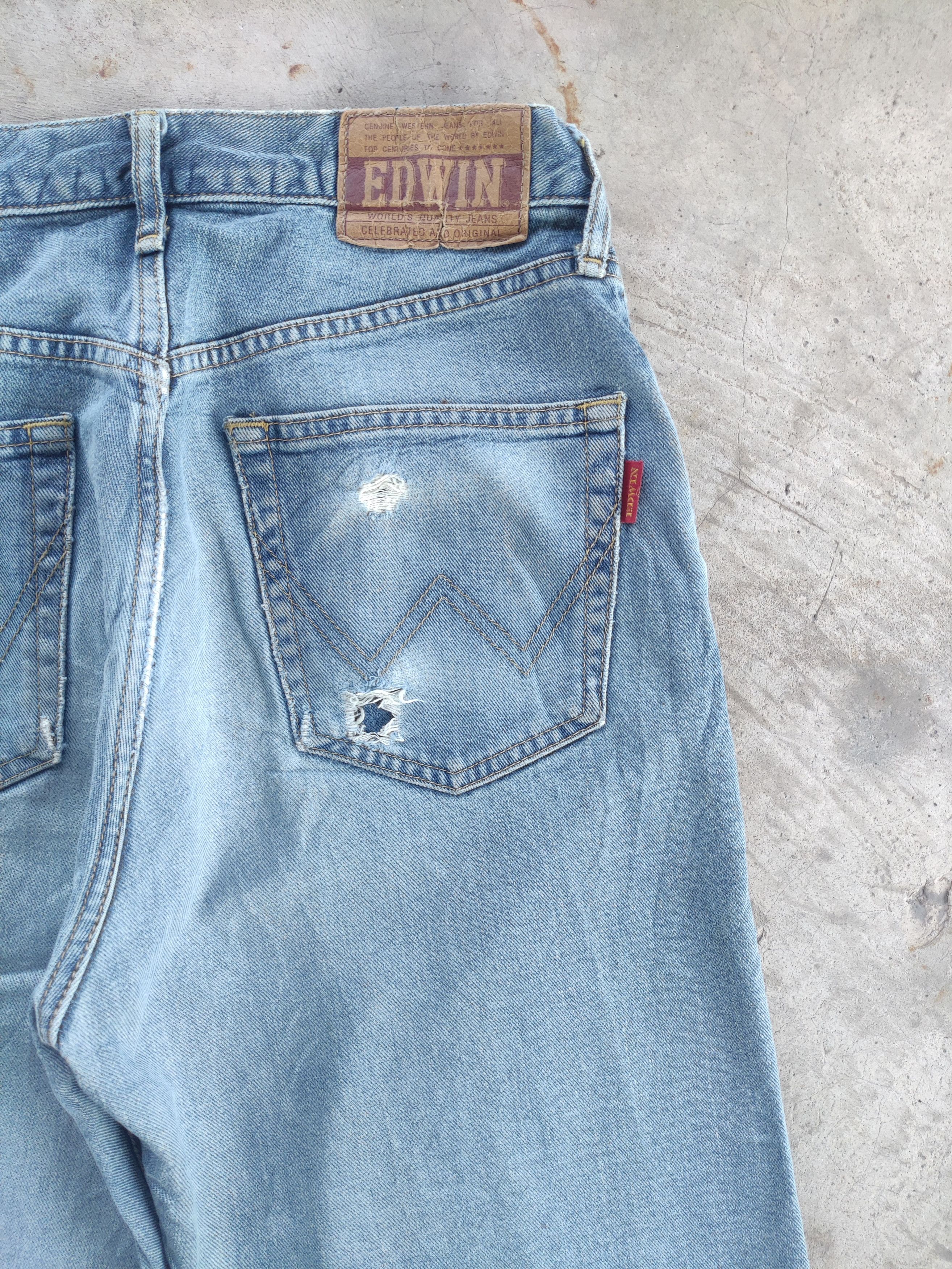 Edwin Vintage Edwin Jean Distressed Faded Denim Pants Size US 31 - 12 Thumbnail