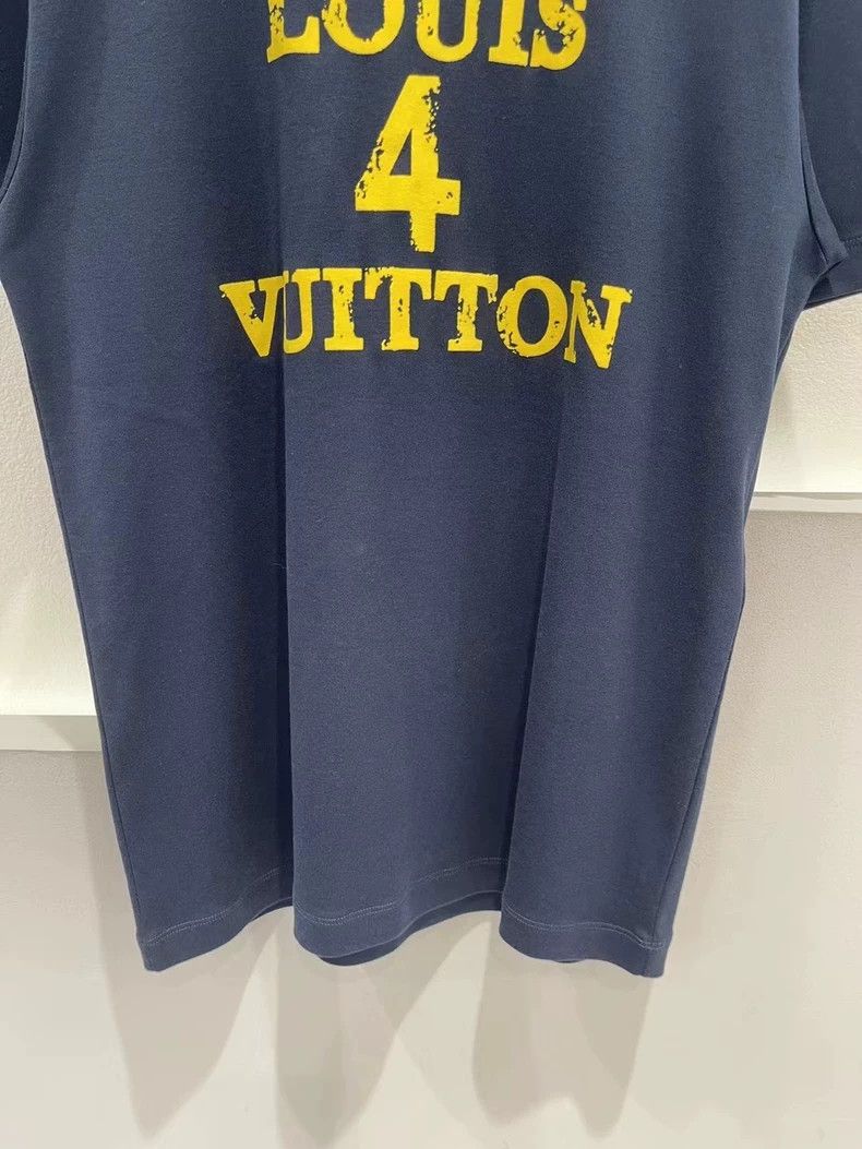 Louis Vuitton Louis Vuitton Blue and yellow No.4 slogan chain short sleev Size US XS / EU 42 / 0 - 4 Thumbnail