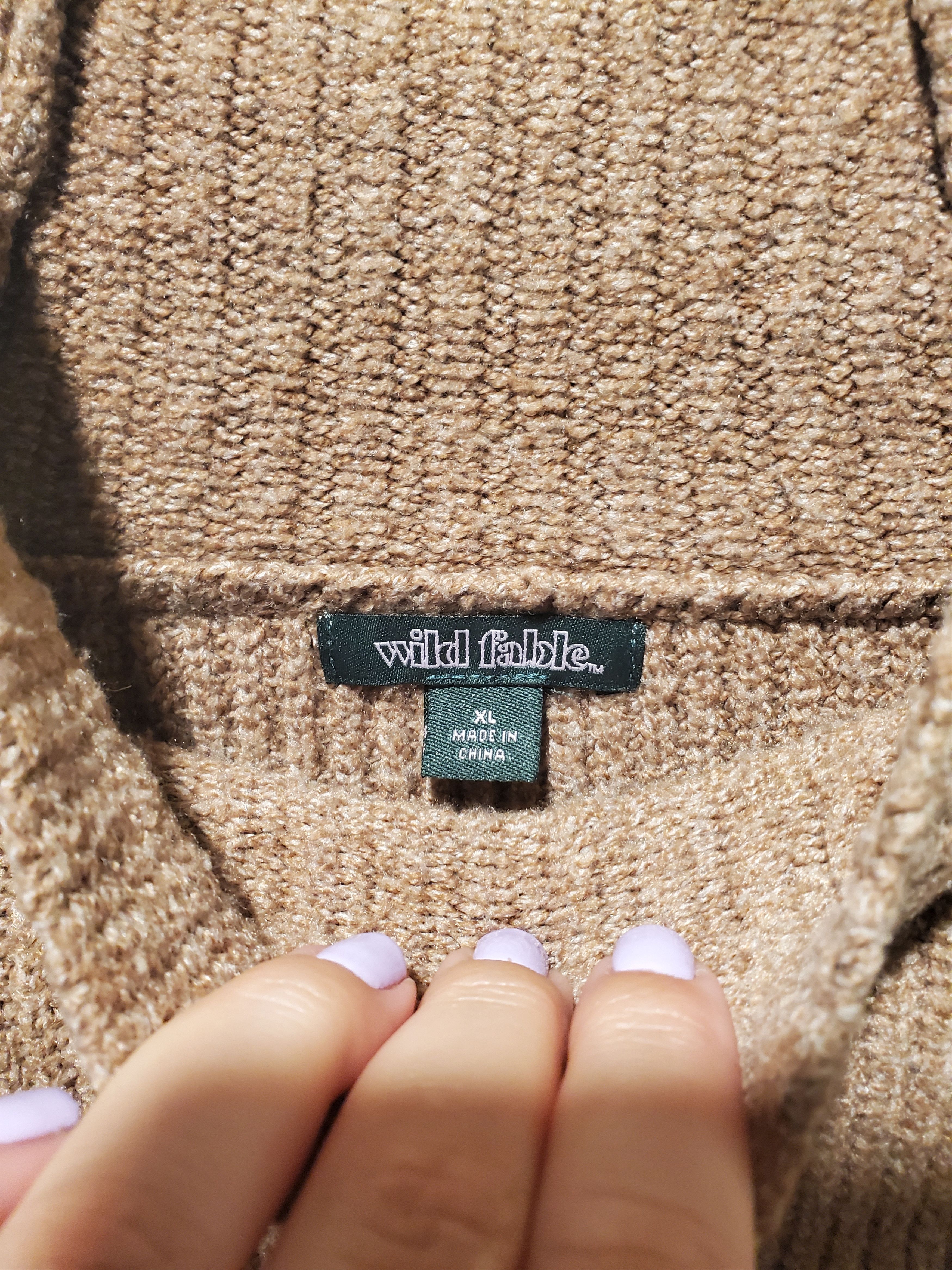 Other Wild Fable Beige Soft Cropped Knit Sweater-size XL Size XL / US 12-14 / IT 48-50 - 4 Thumbnail