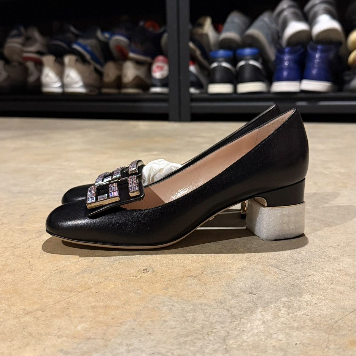 Gucci Brand New Gucci Madeleine Crystal G Leather Pump Heels EU 35 Size US 5 / IT 35 - 2 Thumbnail