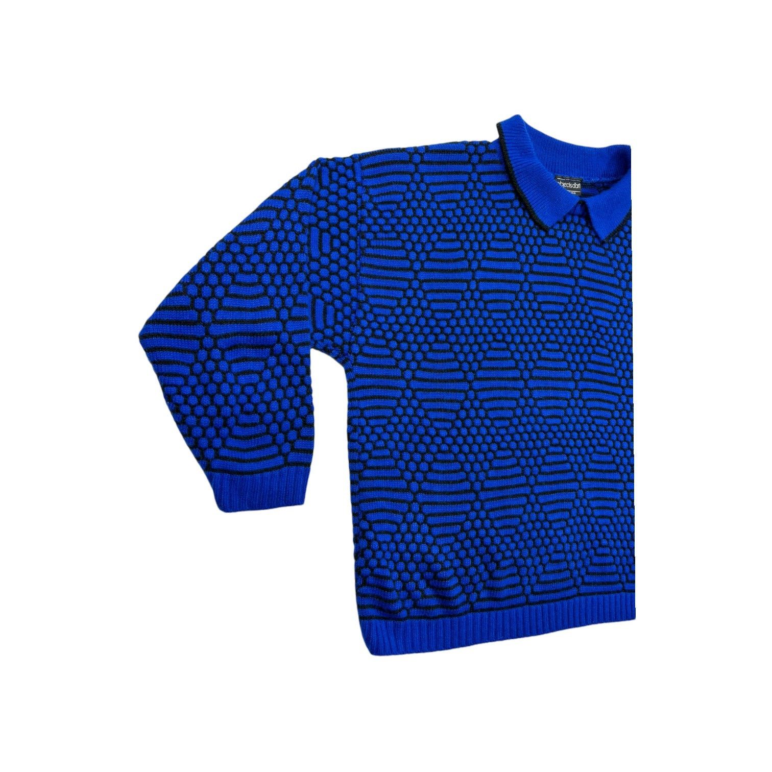Other Vintage Retro Collared Sweater Objects D'art Blue Black S Size S / US 4 / IT 40 - 6 Thumbnail