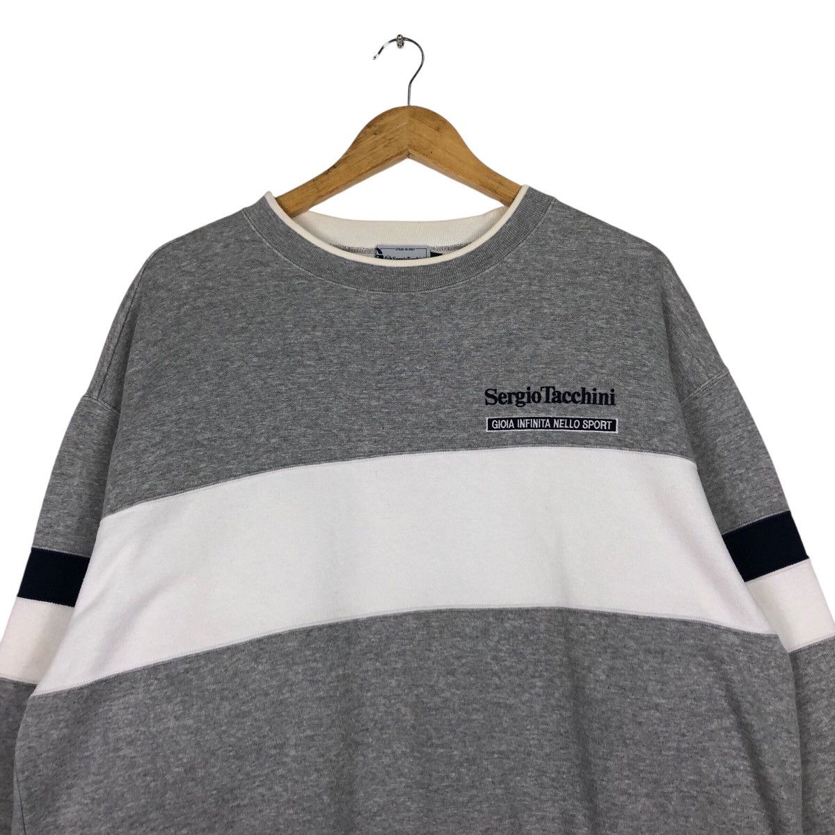 Sergio Tacchini × Vintage Vintage Sergio Tacchini Sweatshirt 90s Collection Large Size US L / EU 52-54 / 3 - 2 Thumbnail