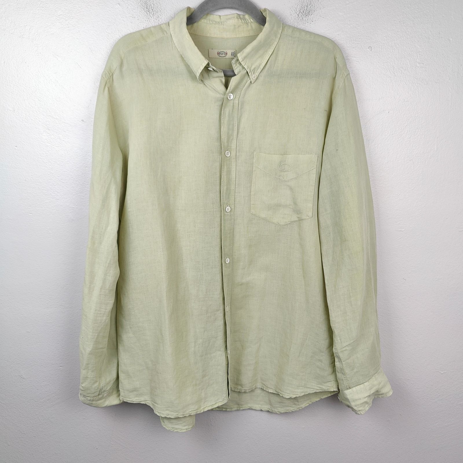Other Fly3 Linen Blend Down Up Shirt Mens Large Light Green Size US L / EU 52-54 / 3 - 1 Thumbnail
