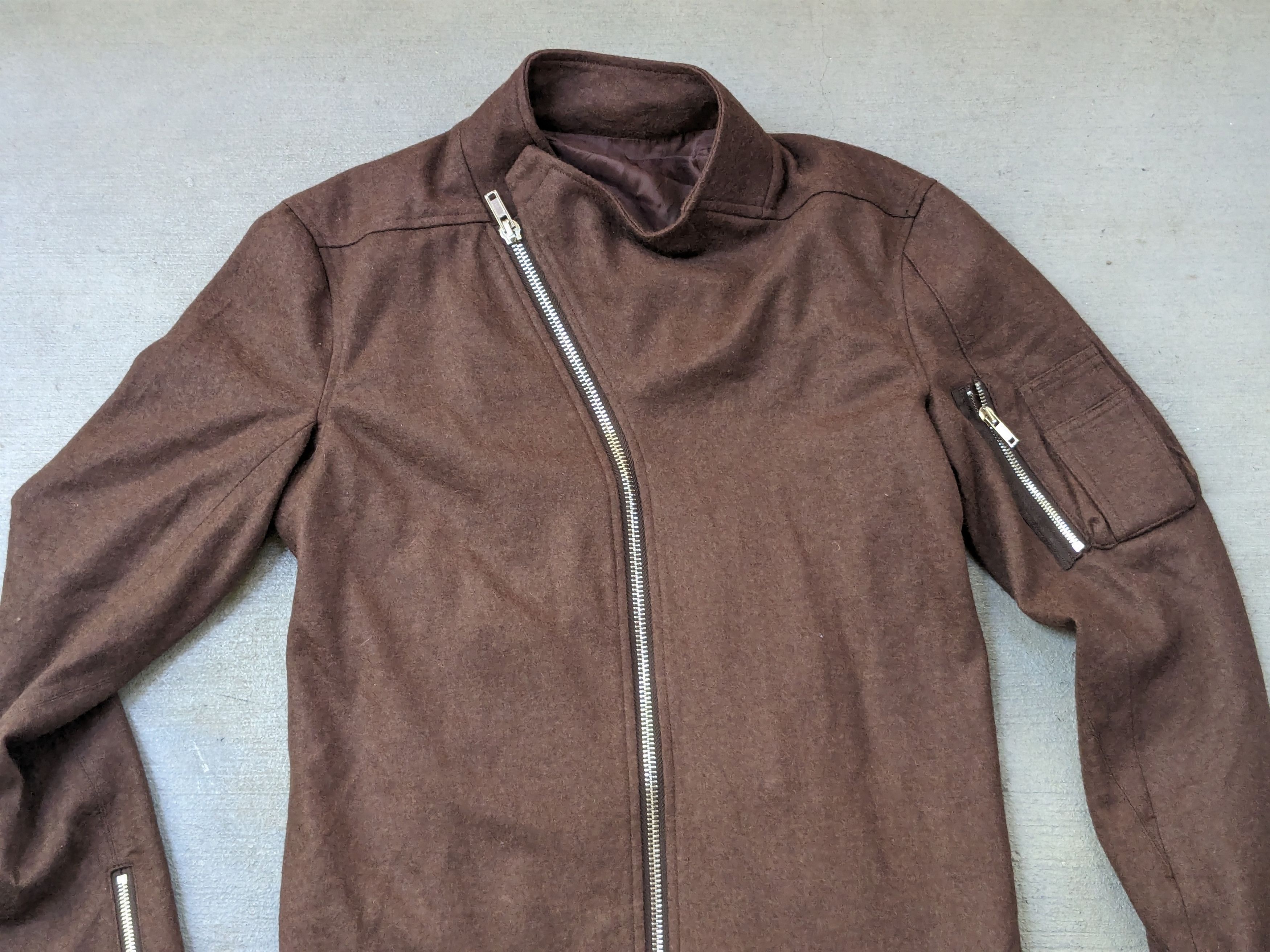 Rick Owens Rick Owens Globa Jacket Wool Medium Zip Up Asymmetrical Zip Size US M / EU 48-50 / 2 - 2 Thumbnail