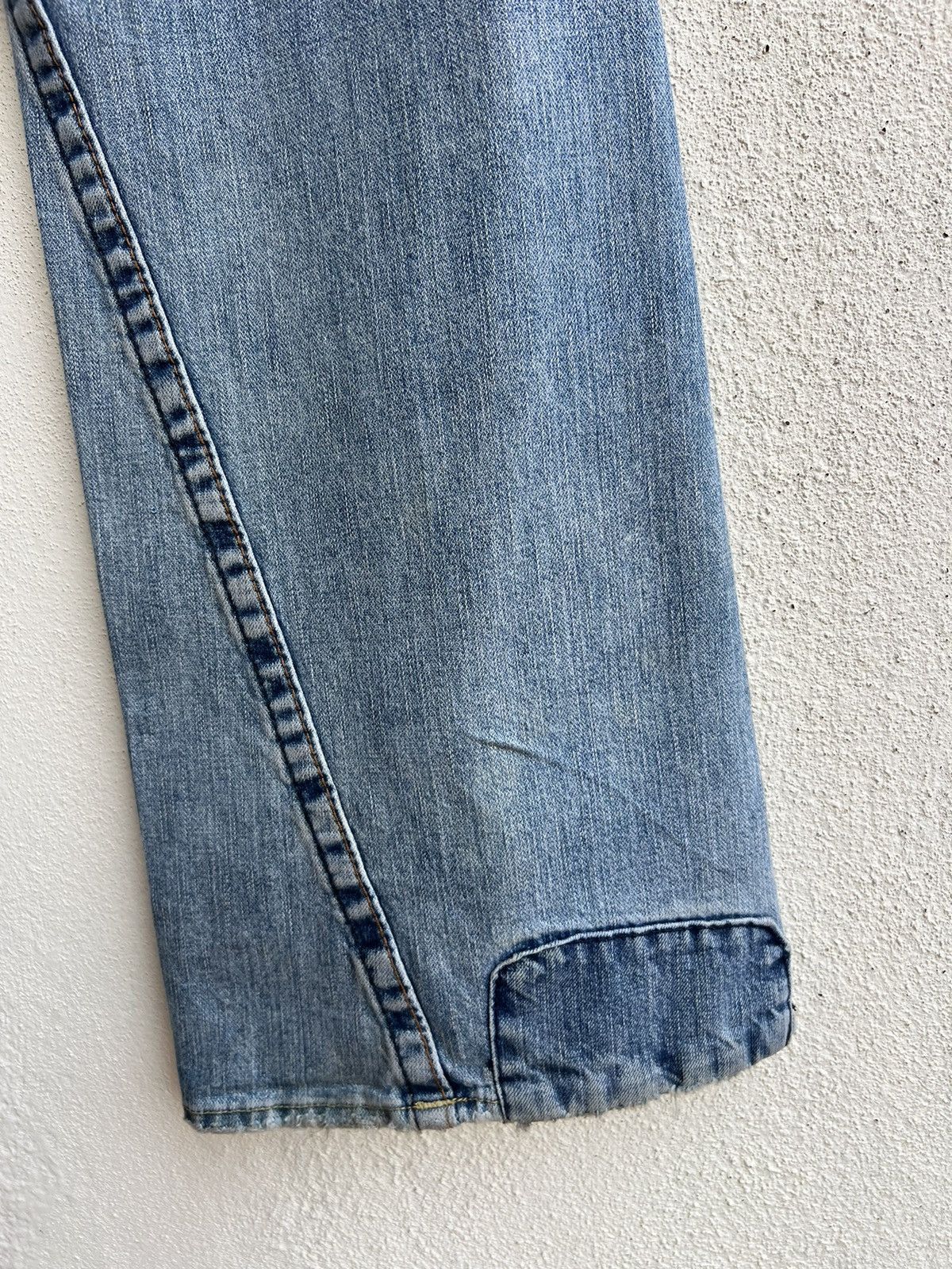 True Religion VTG 00s TR Big Rig Stone&Tint Rips Patchwork Flare Jeans Size US 34 / EU 50 - 20 Thumbnail