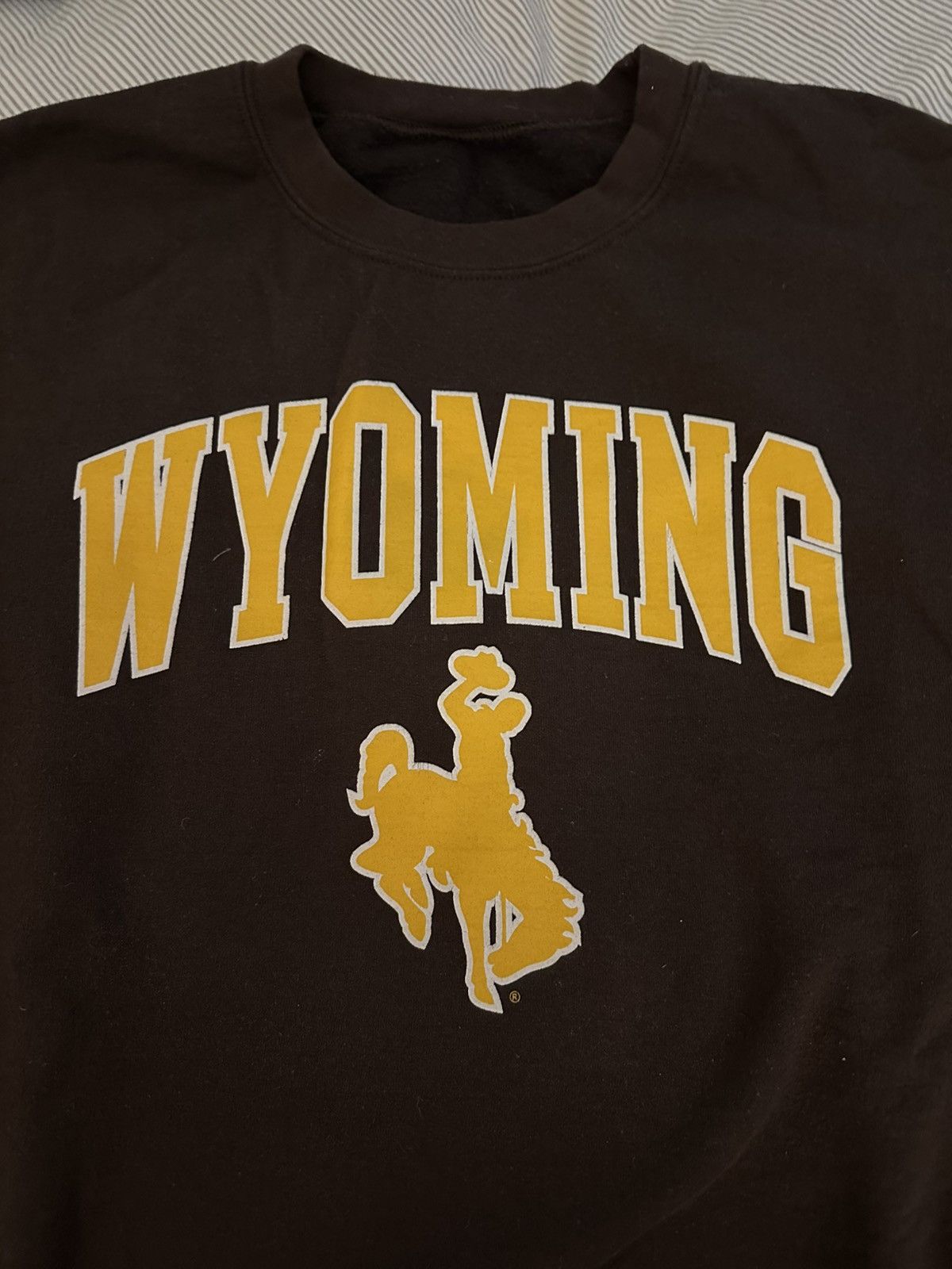 Vintage Wyoming cowboys crewneck sweater sweatshirt champion russell Size US XL / EU 56 / 4 - 2 Thumbnail