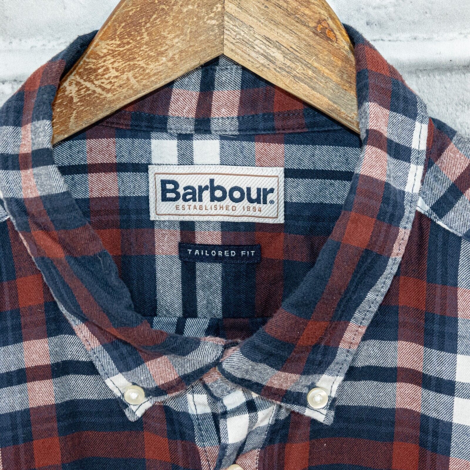 Barbour Barbour Tailored fit Button Down Flannel Shirt Blue Red Paid Size US XL / EU 56 / 4 - 2 Thumbnail