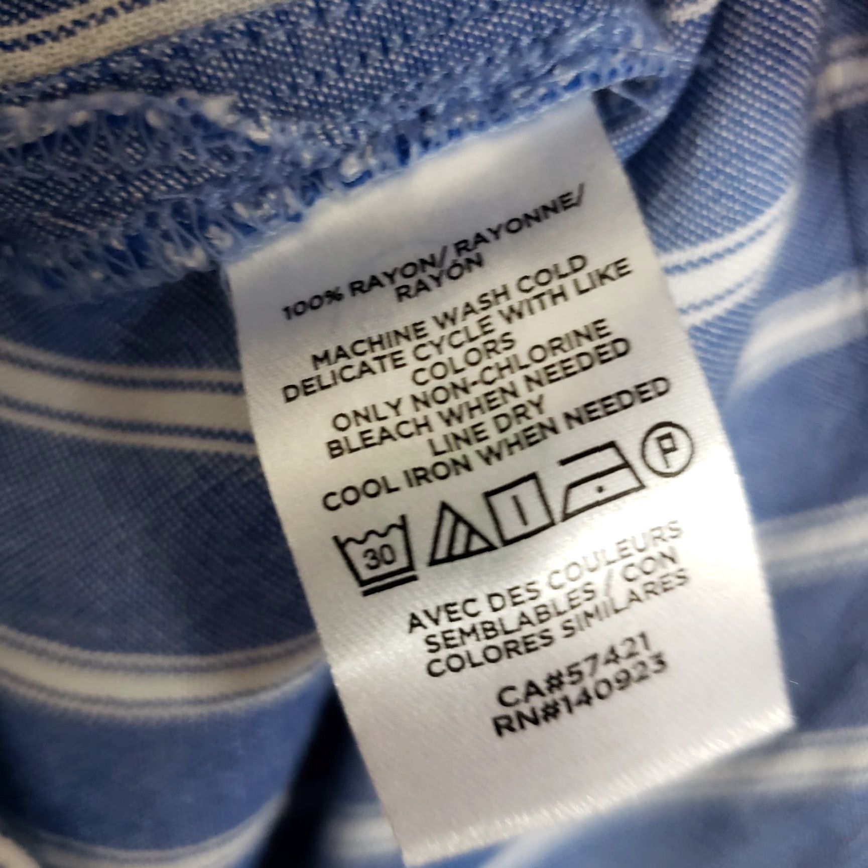 Ann Taylor Ann Taylor LOFT Womens Button Front Shirt Sz Small Blue White Stripe Size S / US 4 / IT 40 - 6 Thumbnail