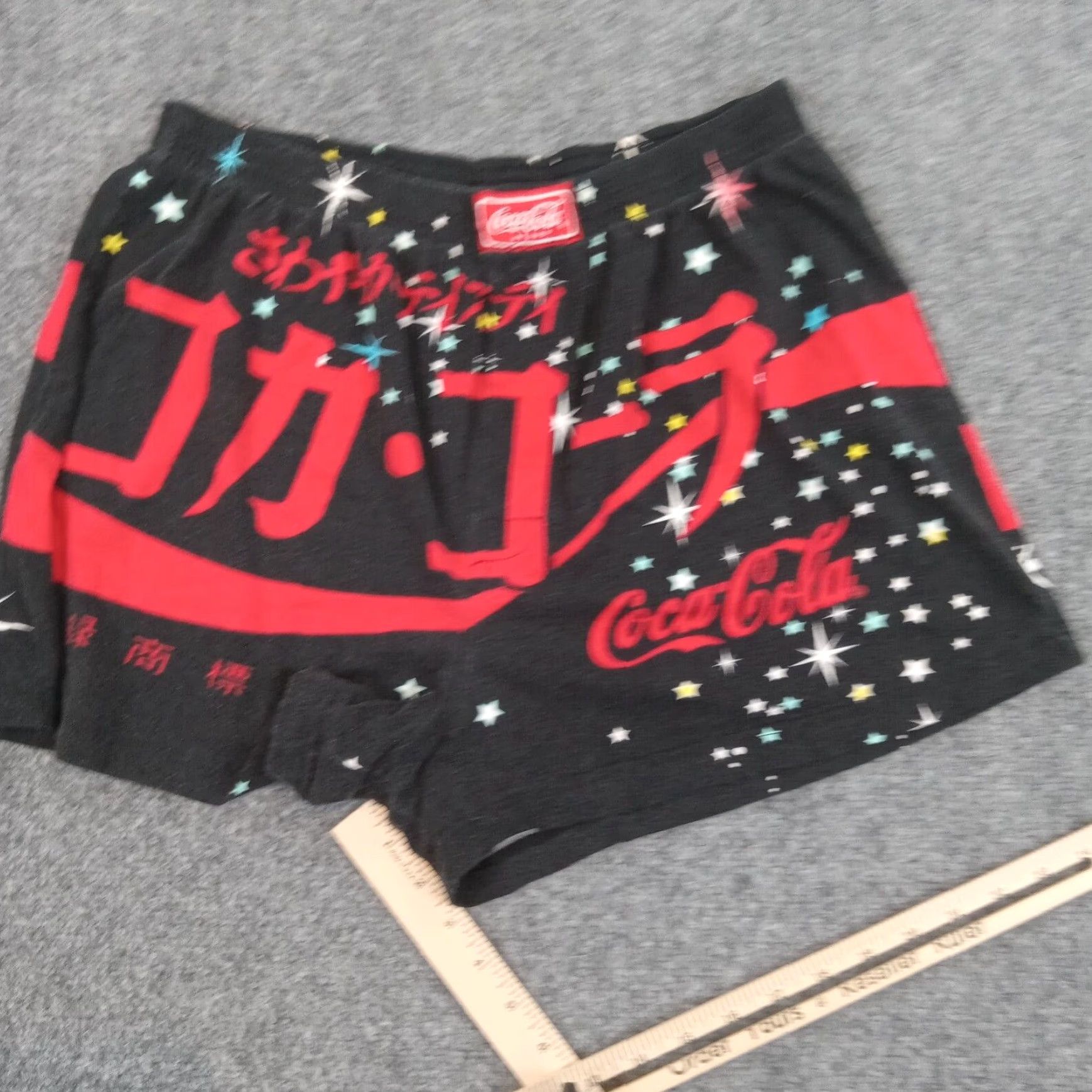 Vintage Coca-Cola Sleep Shorts Women's XL Black Elastic Waist Logo Size 40" / US 18 - 2 Thumbnail