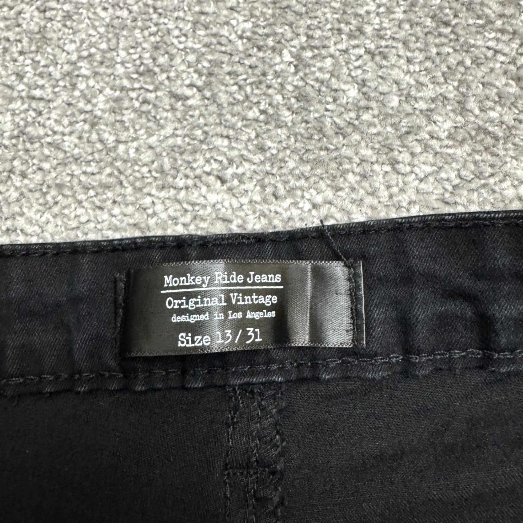 Denime Monkey Ride Jeans Original Vintage Straight Leg Jeans Womens Black 13/31 Denim Stretch Size 24" / US 00 / IT 34 - 7 Thumbnail