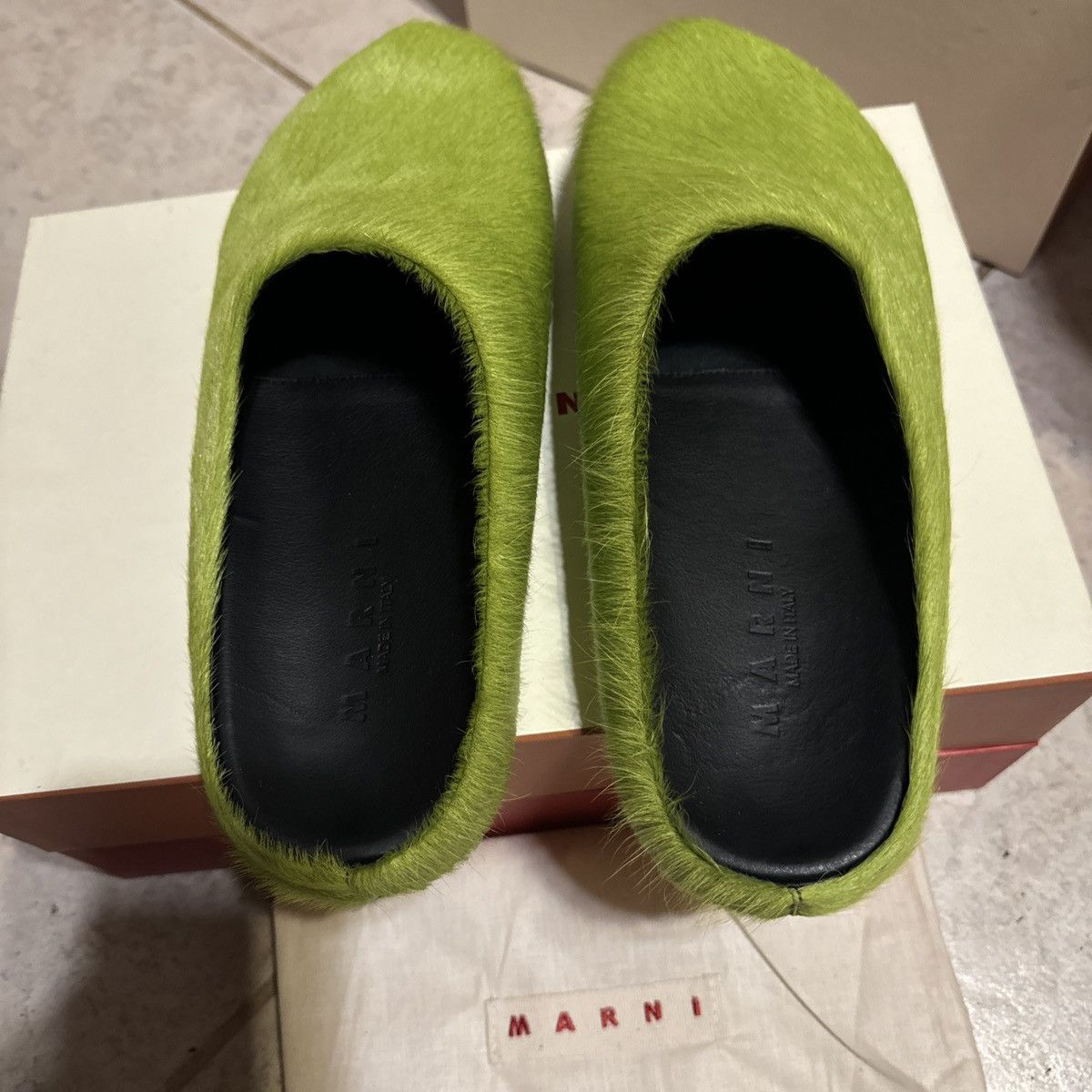 Marni Marni Long Haircalf Fussbett Sabot Lime Green 43/10 NWB Size US 10 / EU 43 - 6 Thumbnail