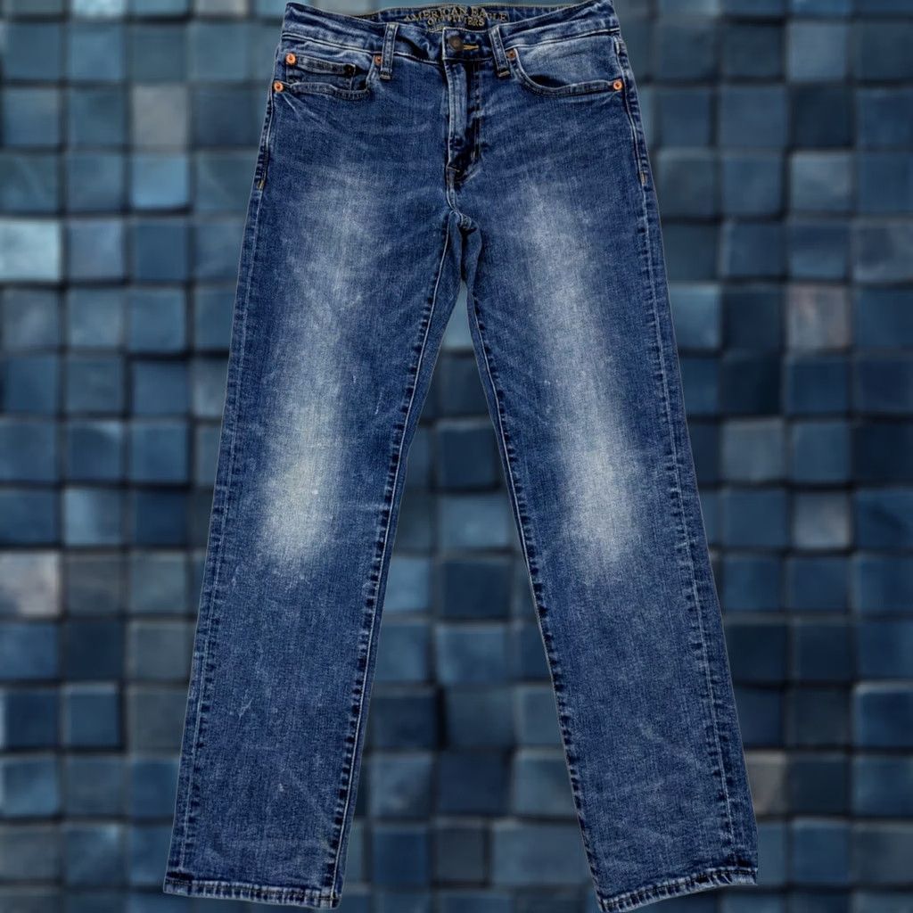 American Eagle Outfitters American Eagle Outfitters Jeans Men 29x28.5 Slim Straight Distress Extreme Flex Blue Denim 5-Pocket Regular Rise Low 8-10 in Vintage No Size US 29 - 1 Thumbnail