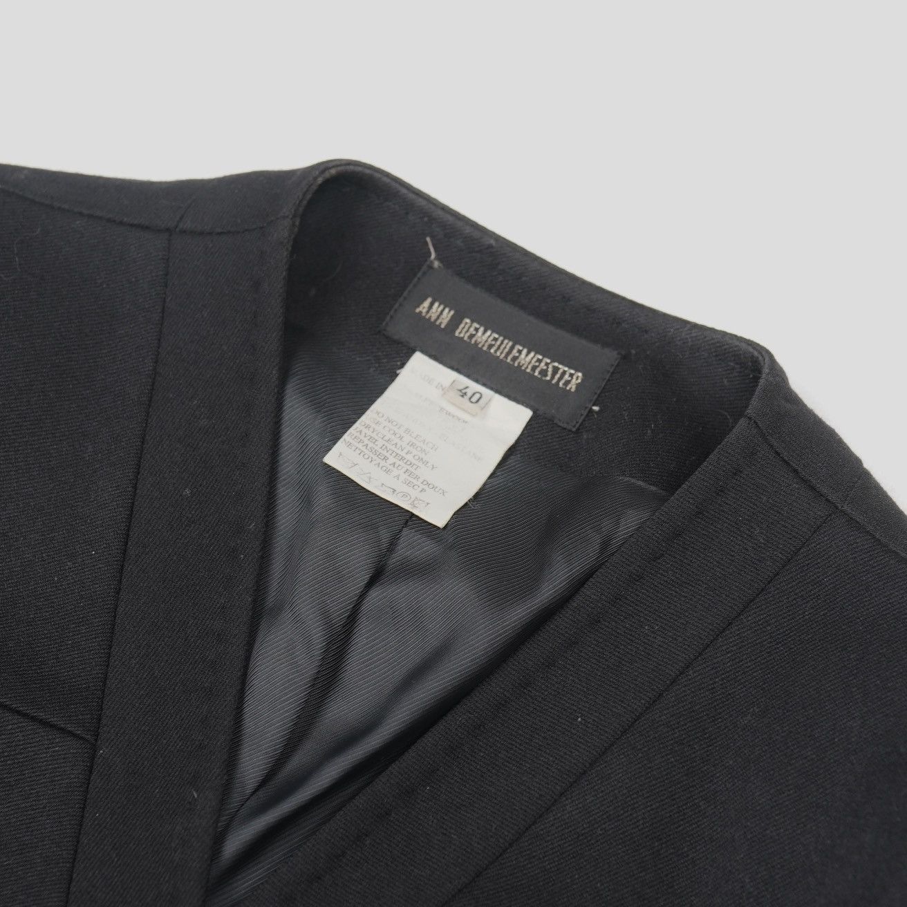 Ann Demeulemeester Ann Demeulemeester Wool Black Coat Jacket Kimono Vintage Size S / US 4 / IT 40 - 9 Thumbnail
