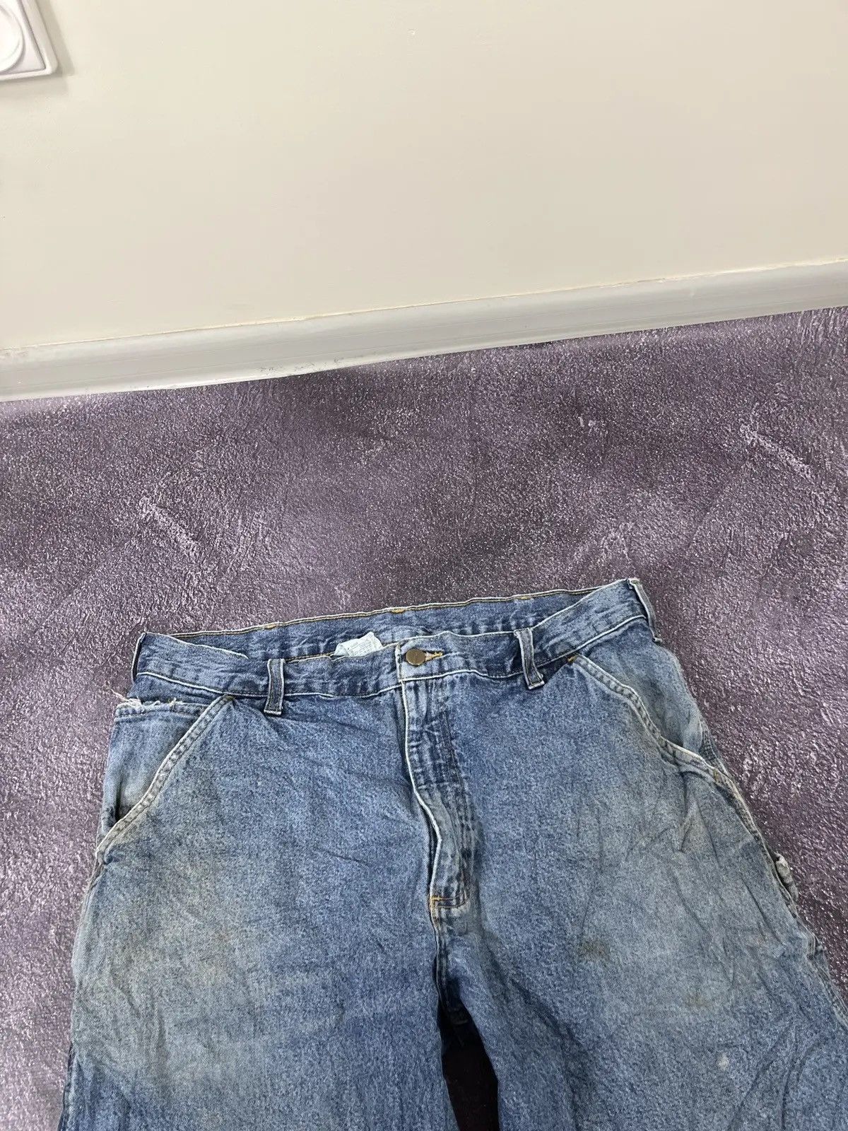 Carhartt Vintage 90s Carhartt USA Faded Blue Work Hype Baggy Jeans Size US 36 / EU 52 - 8 Thumbnail