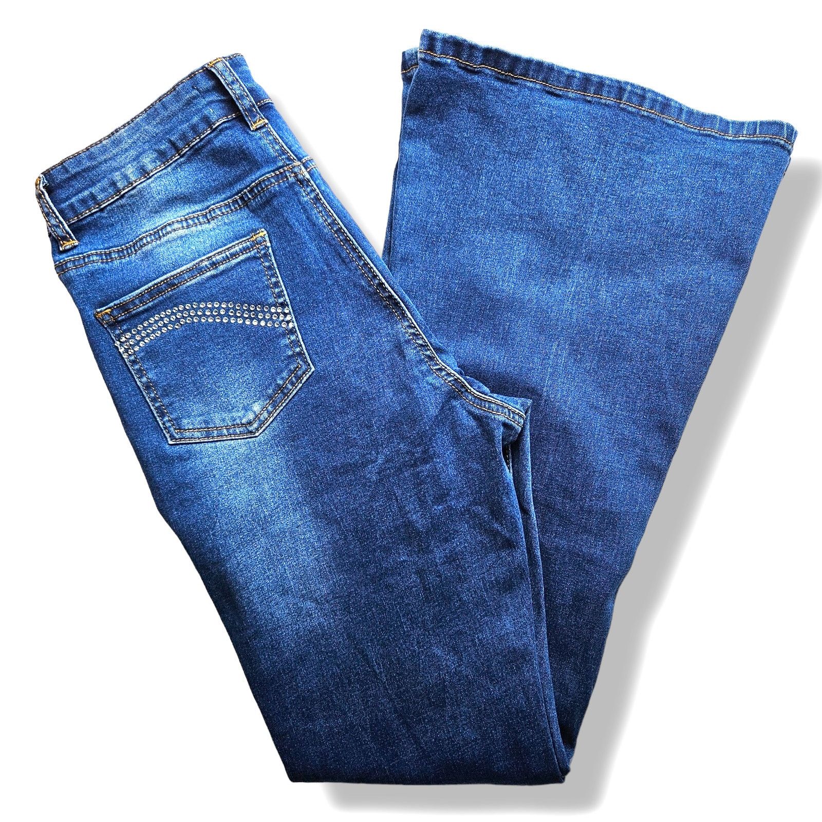 Other EUC Bamboo Juniors High Waist Flare Jeas Sz. 11x30 Dark Wash Size 28" / US 6 / IT 42 - 1 Thumbnail