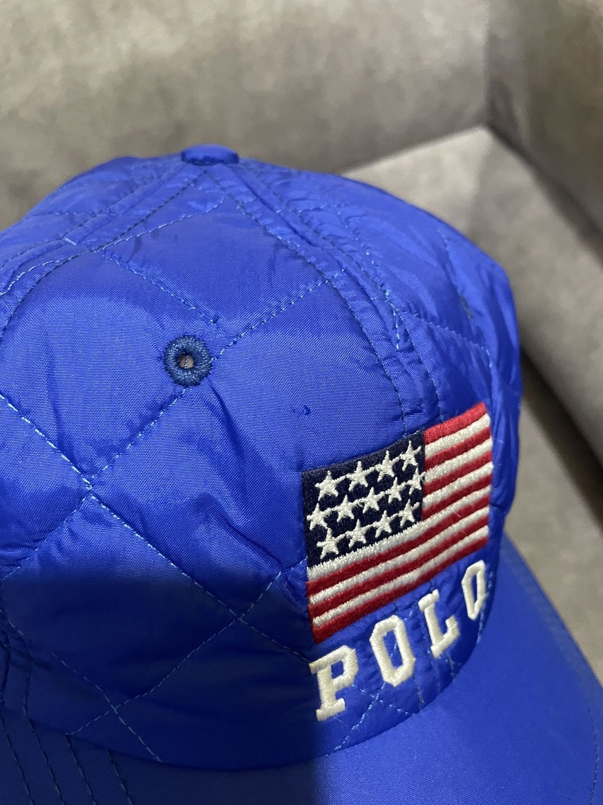 VINTAGE Ralph Lauren Polo Sport Mesh Nylon Blue Cap Hat POLO