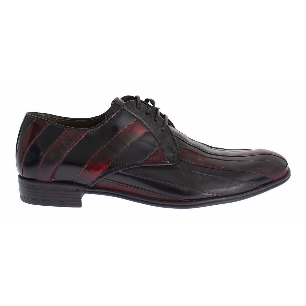 Dolce & Gabbana Dolce & Gabbana Elegant Black Bordeaux Striped Leather Dress Size US 6 / EU 39 - 4 Thumbnail