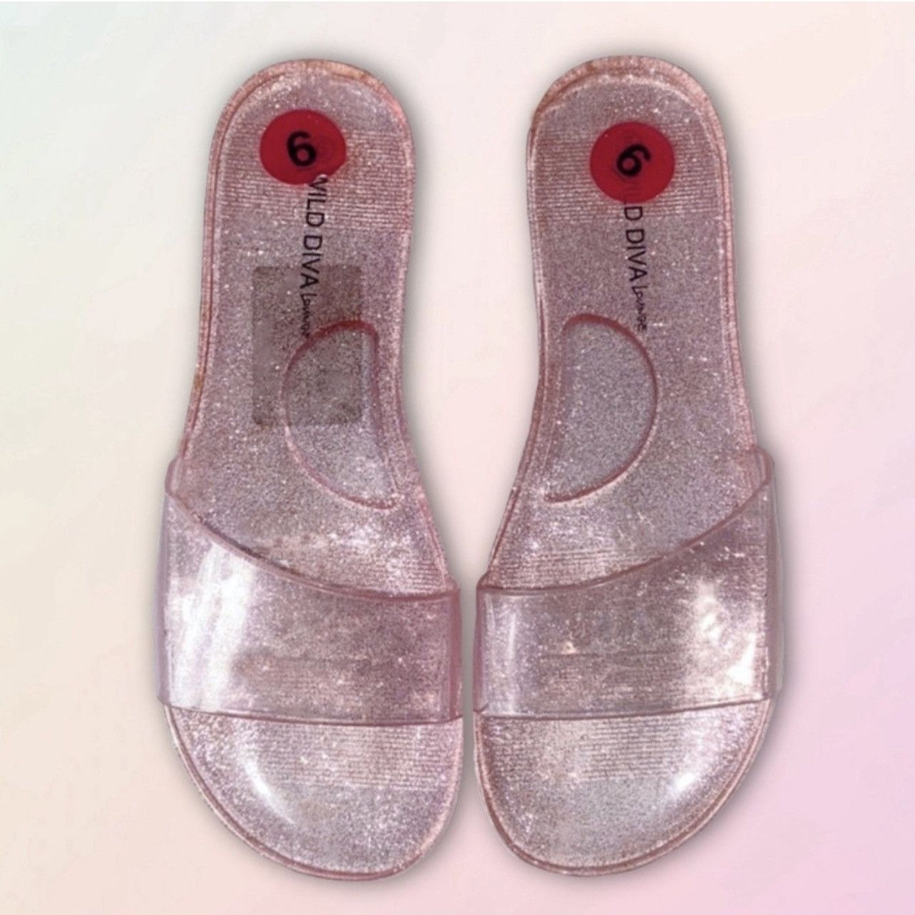 Other WILD DIVA Lounge, Pink Glitter Jelly Sandals Size US 6 / IT 36 - 10 Thumbnail