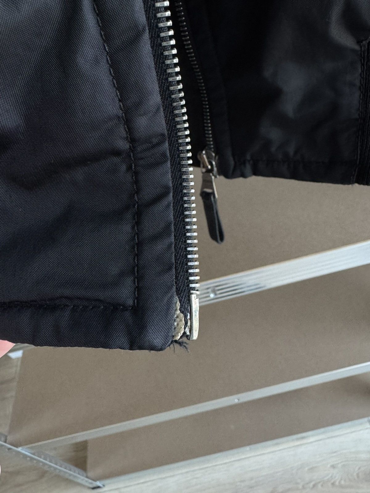 Prada Vintage Prada Black Tab Nylon Fur Bomber Jacket 2000s Luxury Size US L / EU 52-54 / 3 - 16 Thumbnail