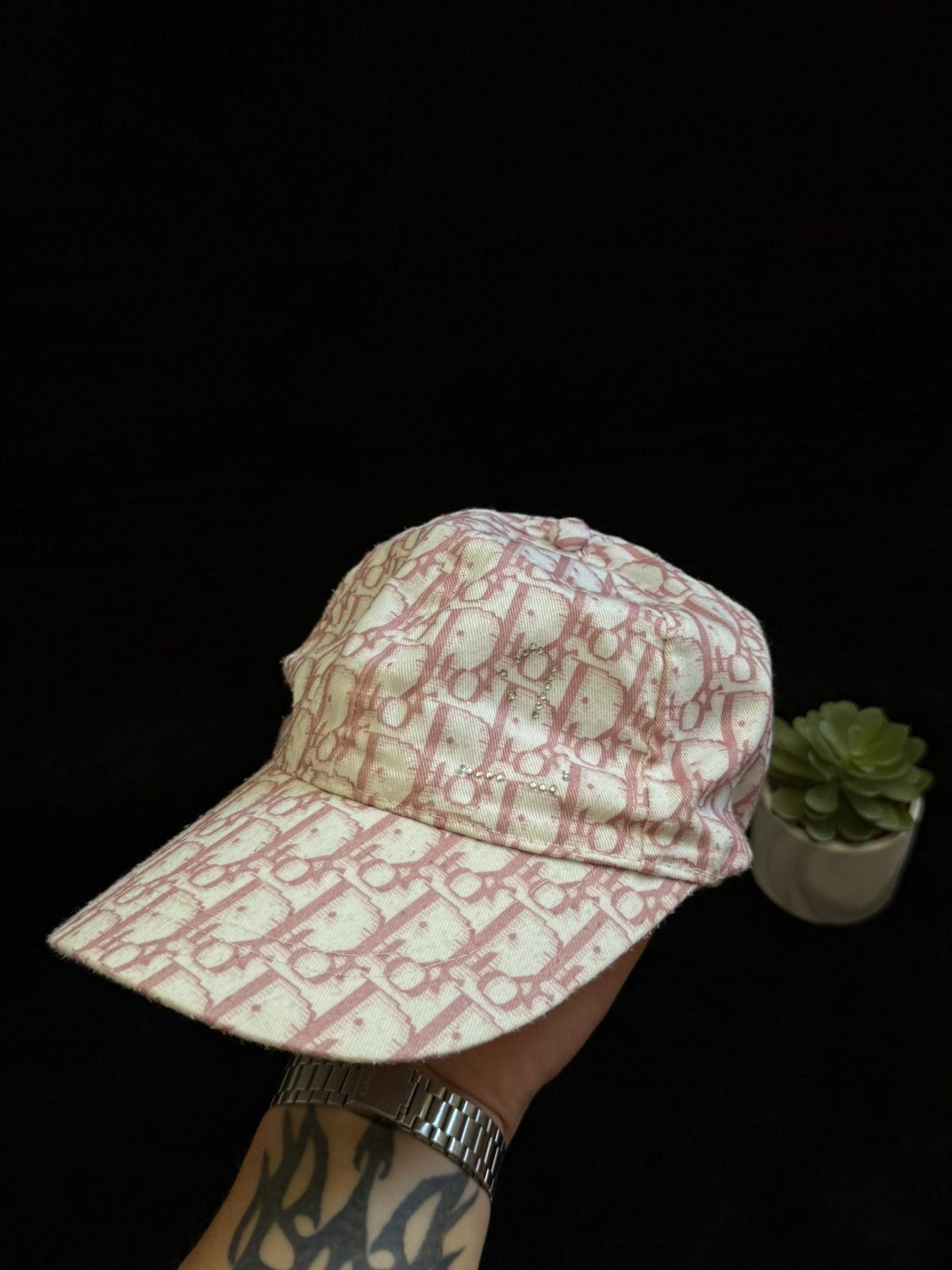 Dior Vintage Pink Dior monogram cap Size ONE SIZE - 1 Thumbnail