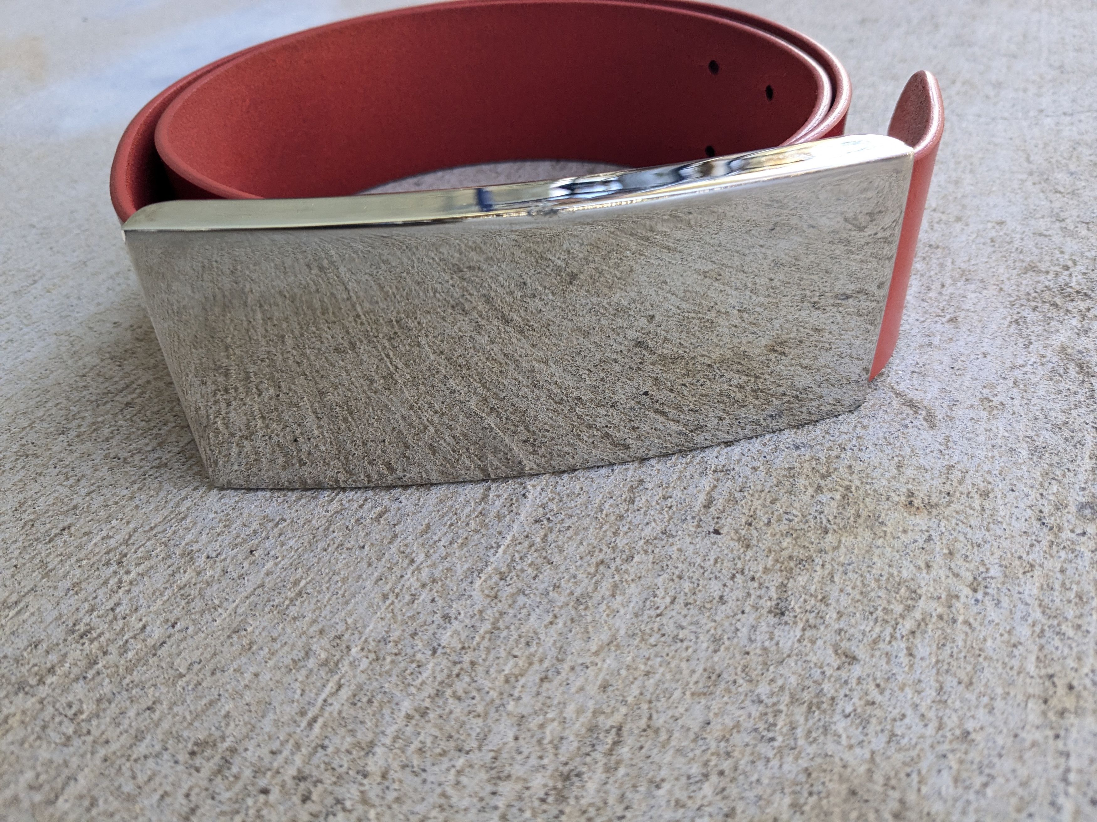 Maison Margiela Maison Margiela Belt Red Leather 30" Large Size 30 - 3 Thumbnail
