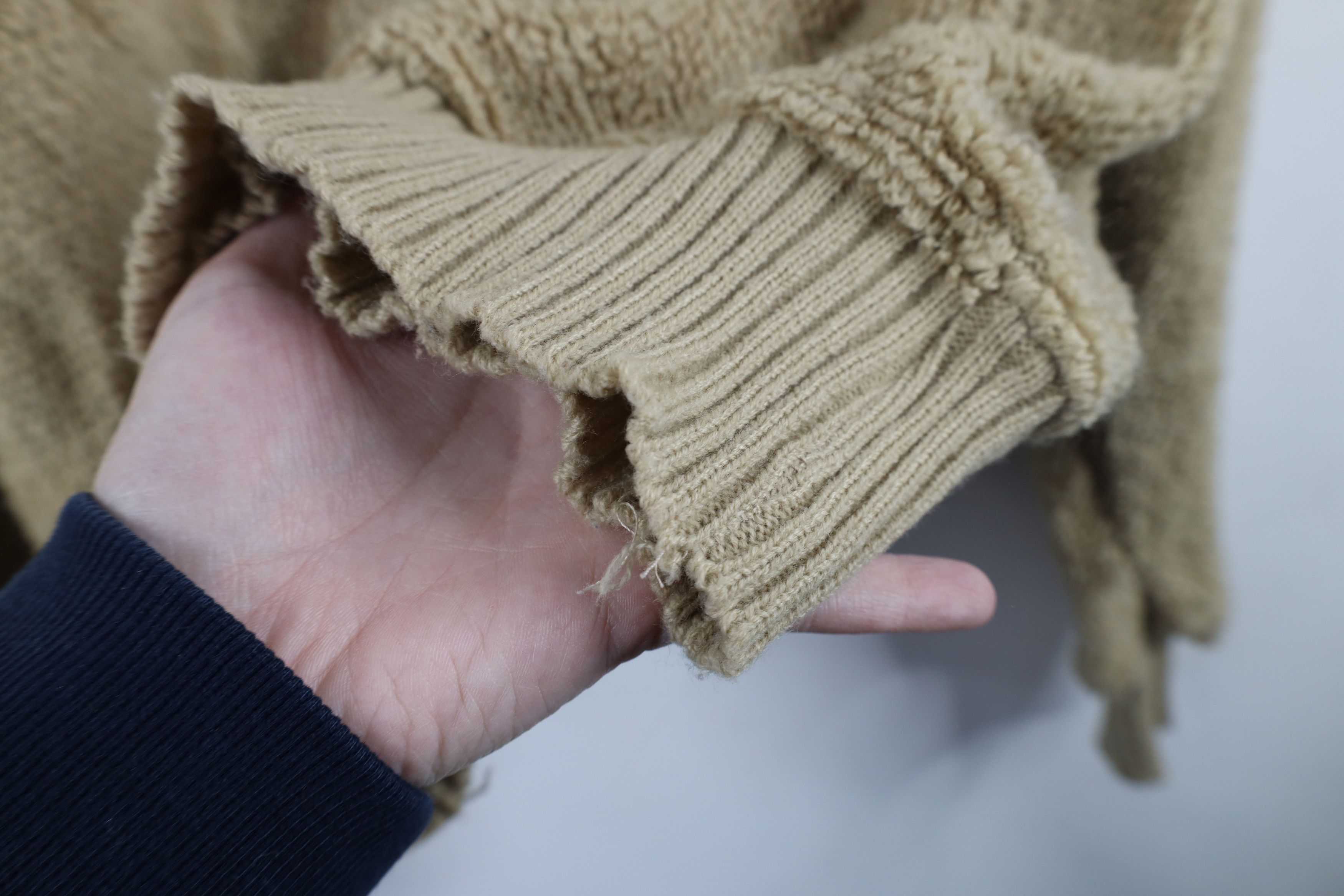 Vintage Vintage 70s Streetwear Terry Cloth Collared Sweater Beige Size US L / EU 52-54 / 3 - 5 Thumbnail