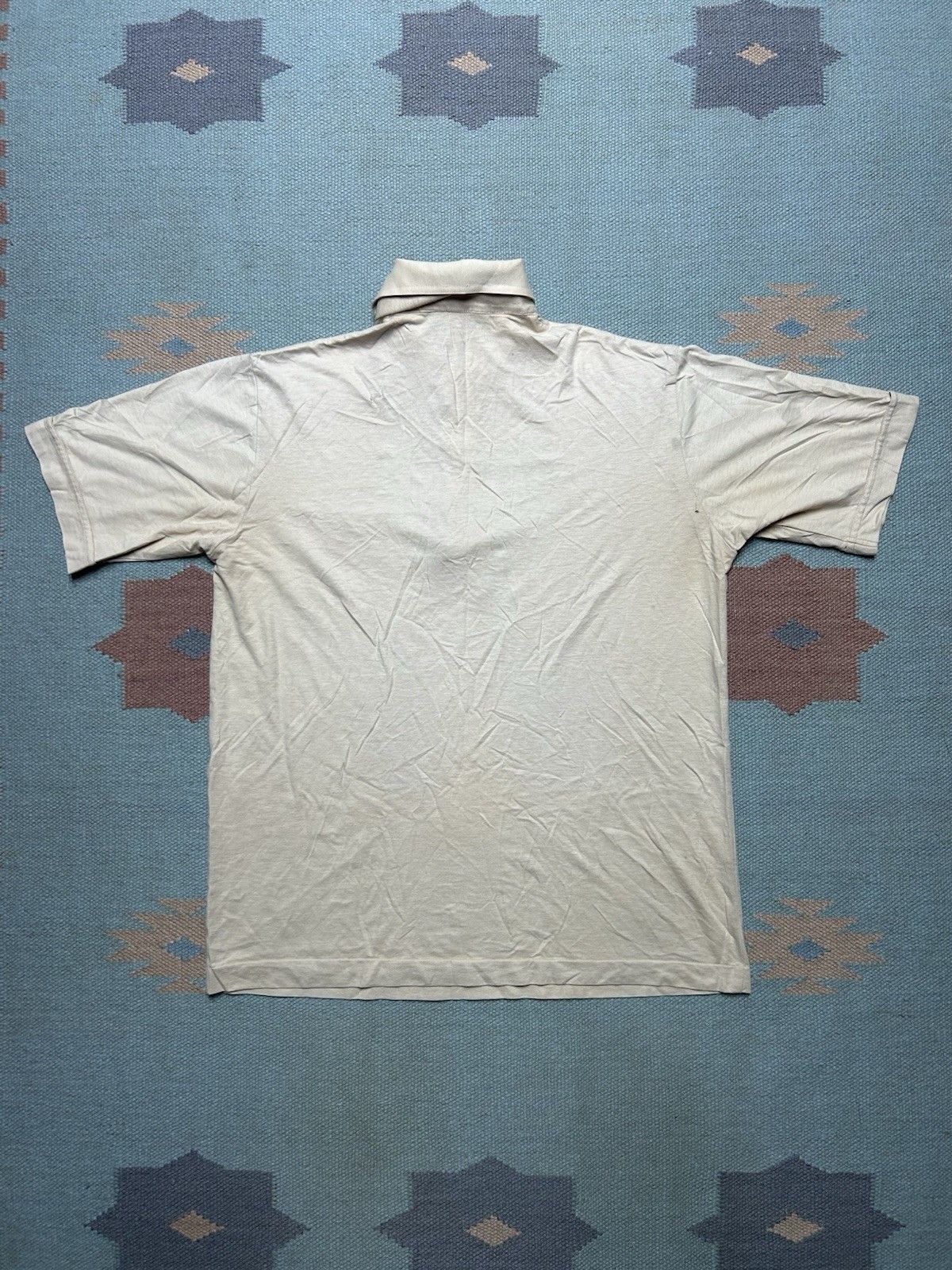 Vintage Vtg 80s polo shirt beige tan soft golf poly cotton medium Size US M / EU 48-50 / 2 - 6 Thumbnail