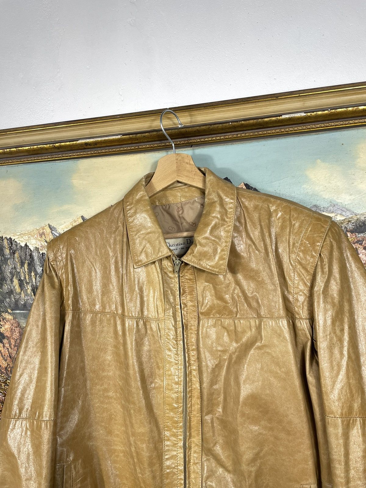 Christian Dior Leather Jacket Bomber Vintage 90s Oversize