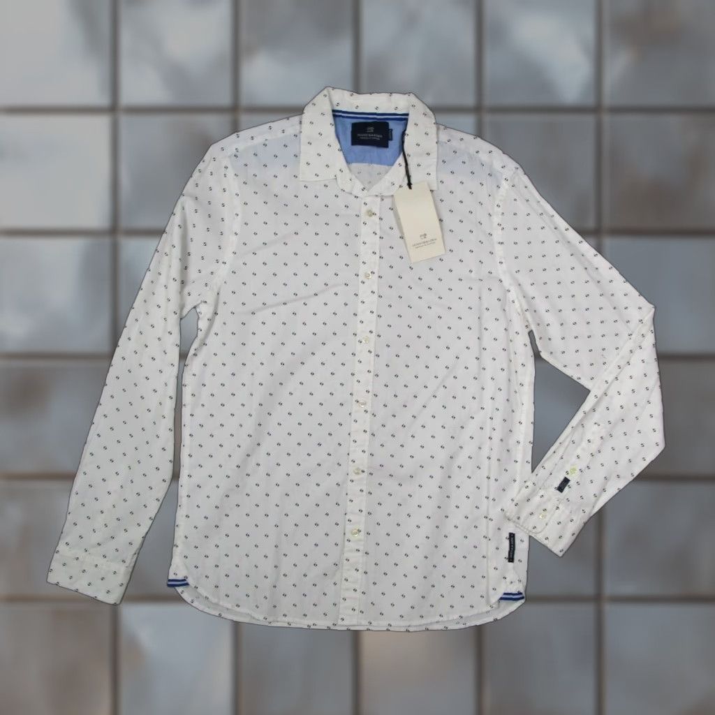 SCOTCH & SODA Shirt Mens Large White Long Sleeve Button Up Casual Work