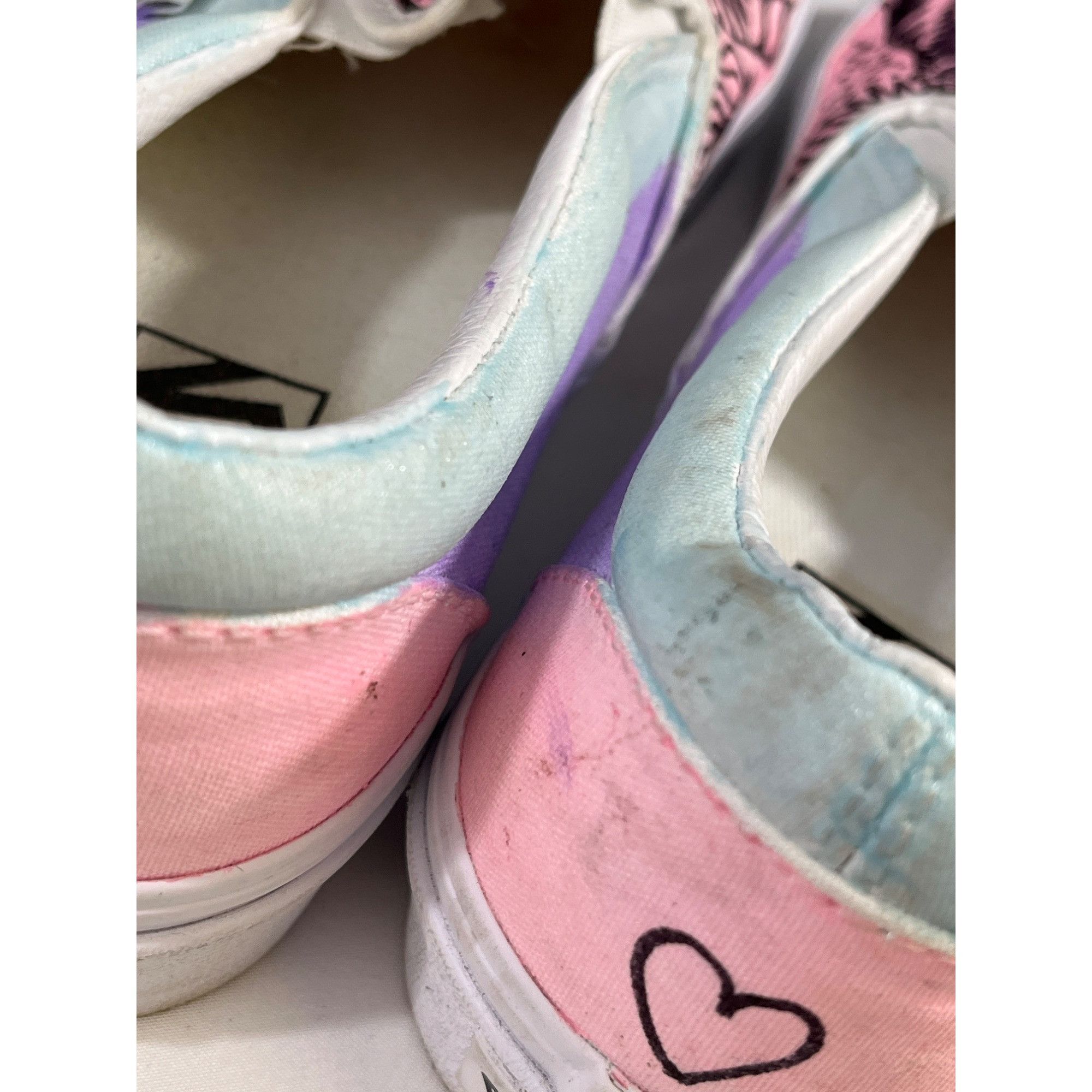 Vans Vans Unisex Pink Hand Drawn Slip-on Sneakers Size M7 & W8.5 Size US 8.5 / IT 38.5 - 8 Thumbnail
